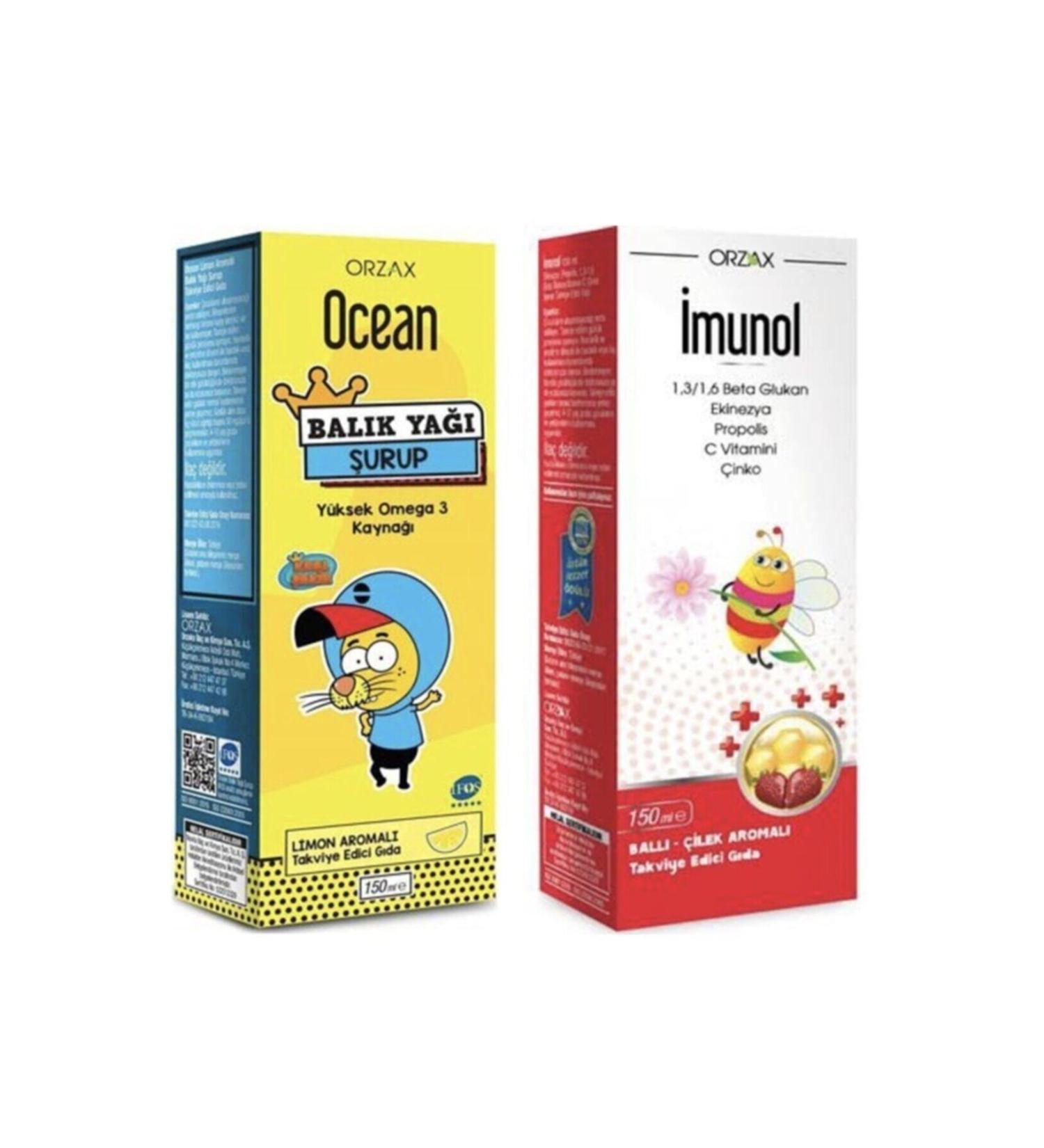 IMUNOL Ocean Fish Oil Syrup 150 Ml (King Shakir) + Imunol Syrup 150 Ml