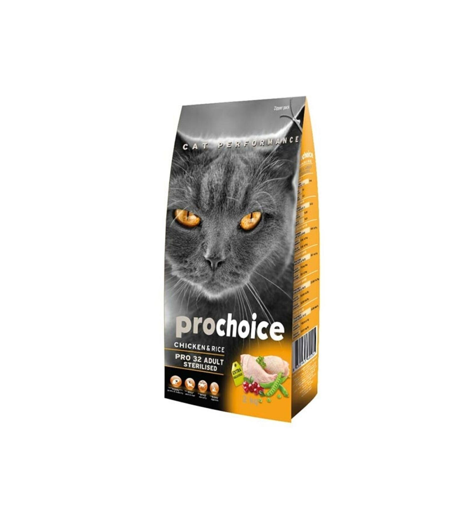Prochoice Pro 32 Sterilized Chicken Sterilized Adult Cat Food 2 Kg