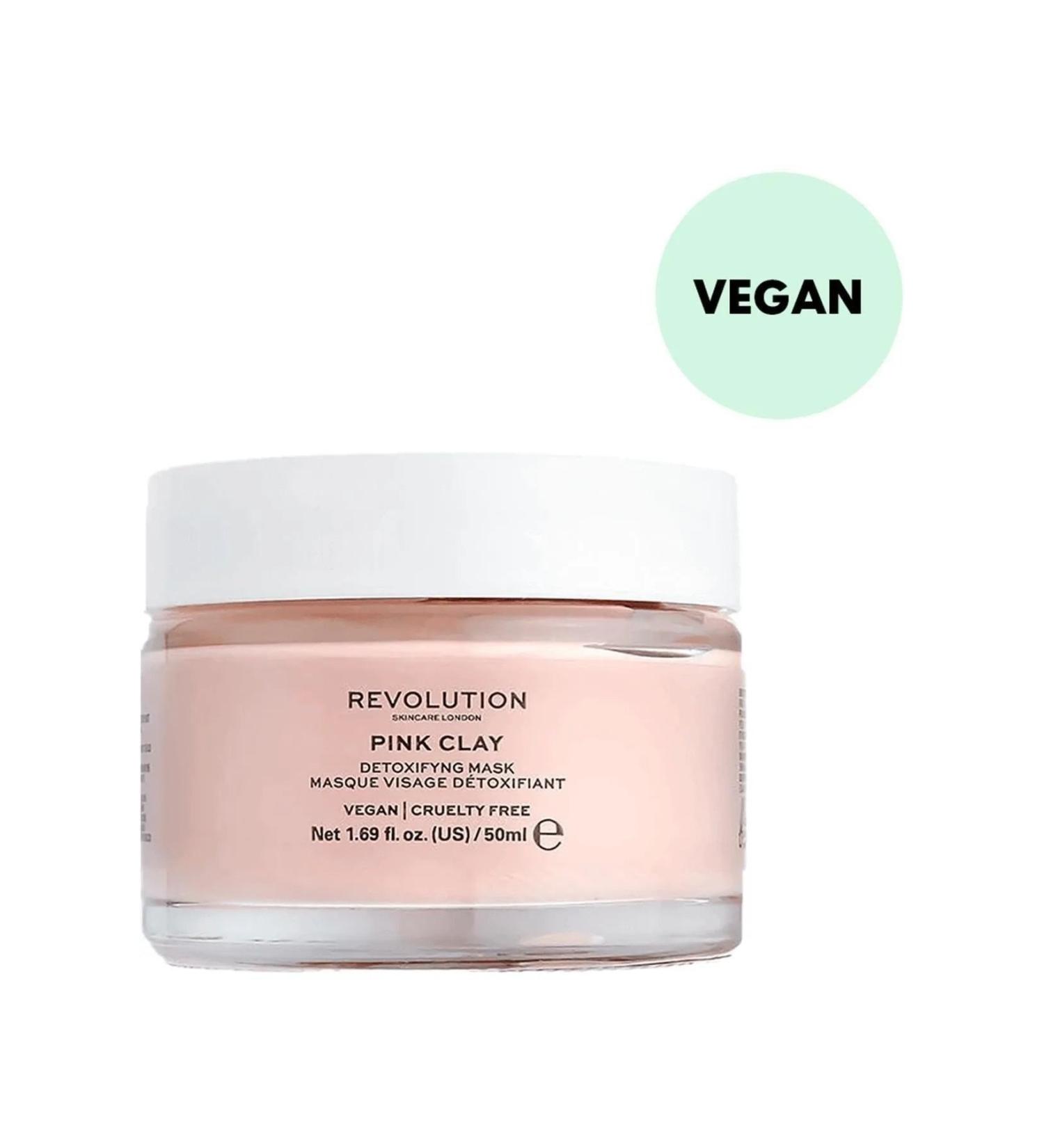 REVOLUTION SKINCARE Pink Clay Face Mask Detox - Soothing and Moisturizing Detox Mask 50 Ml