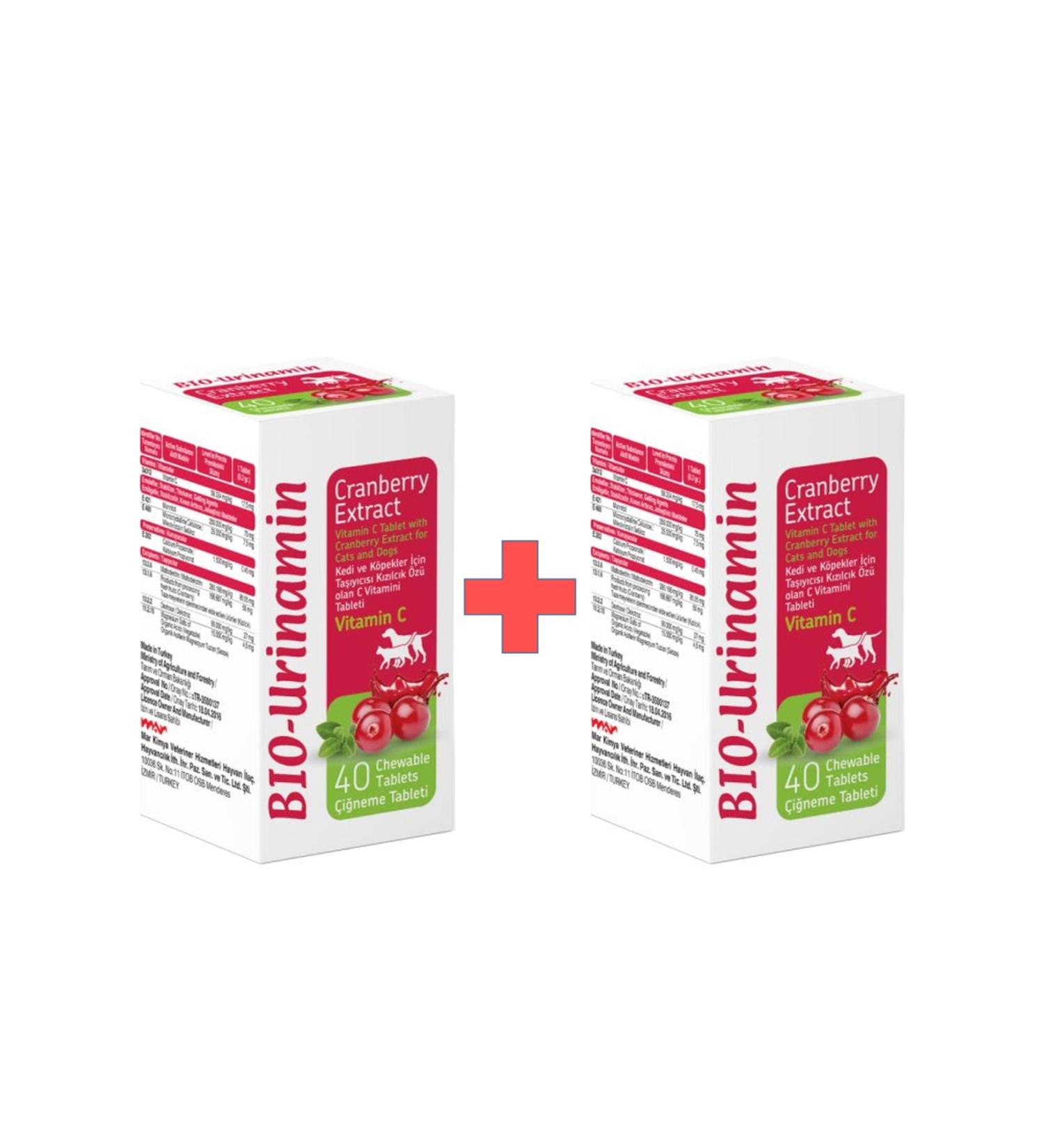 Bio PetActive Biopetactive Urinamine Cat and Dog Vitamin C 40 Tb 12 Gr X 2pcs