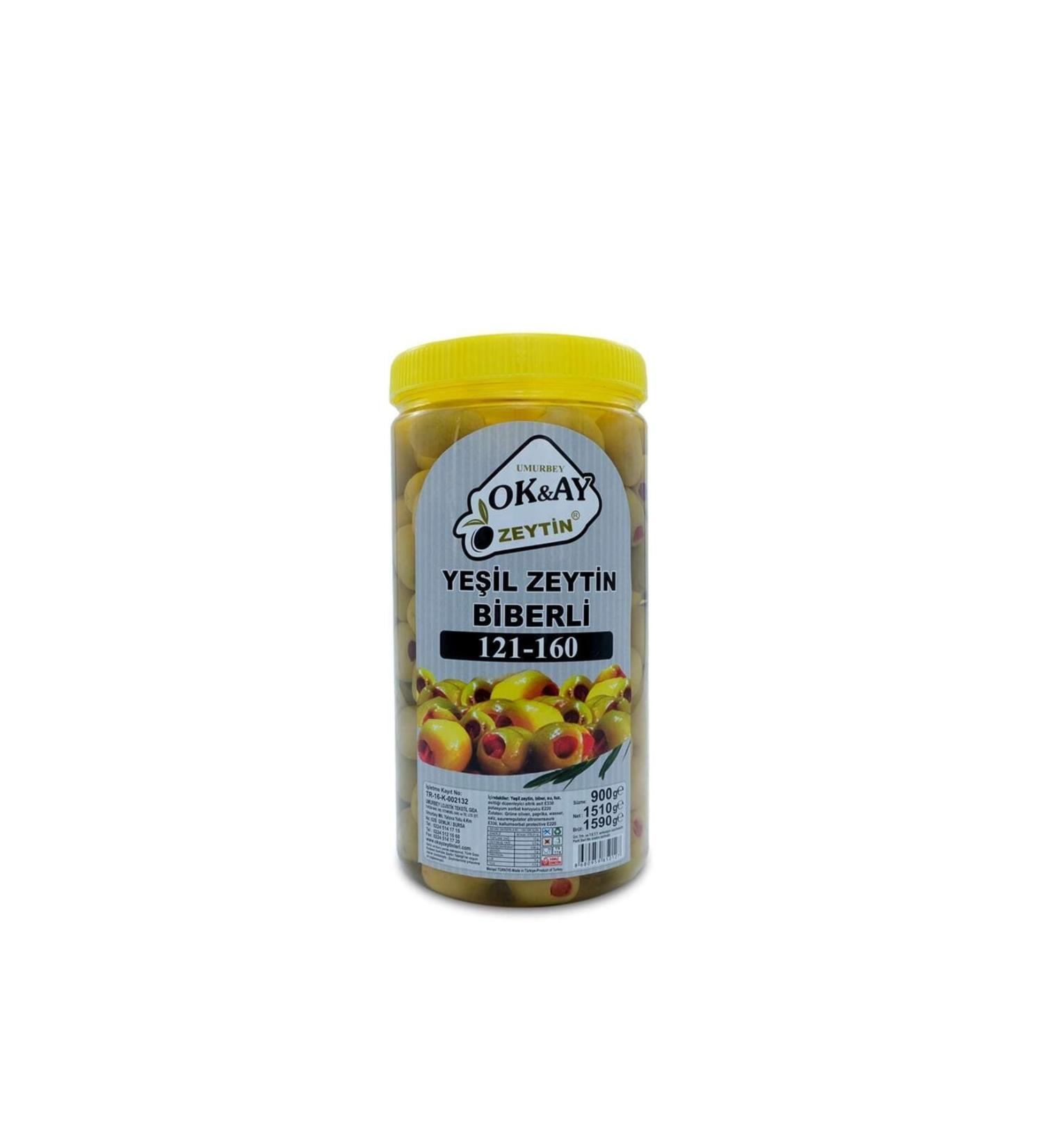 Okay Olive 1 Kg Green Olives With Tomato Pepper