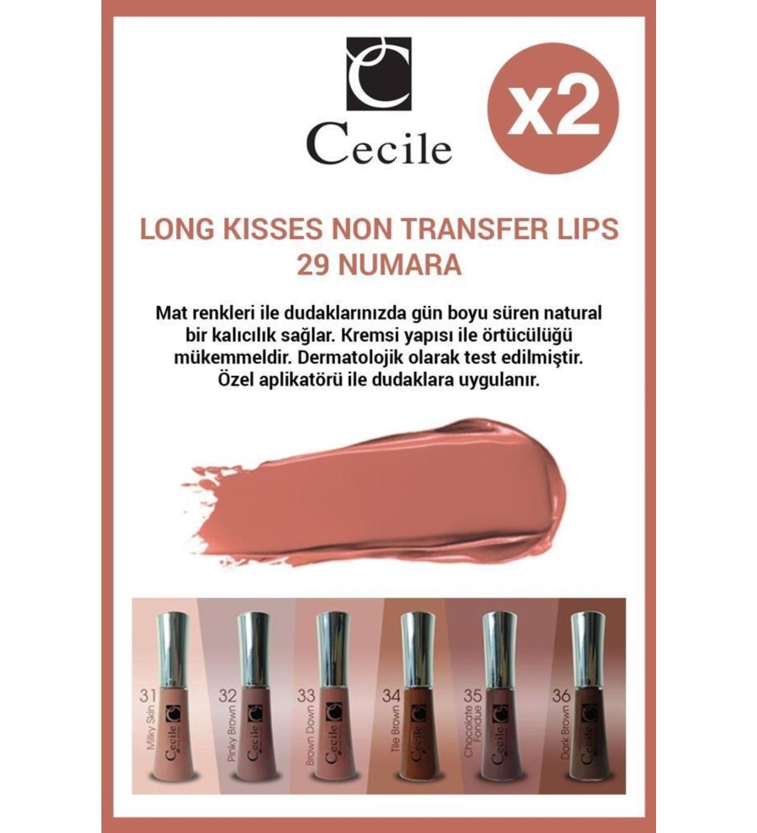 Cecile Plumping Moisturizing Effective Permanent Lip Gloss No:29 X2