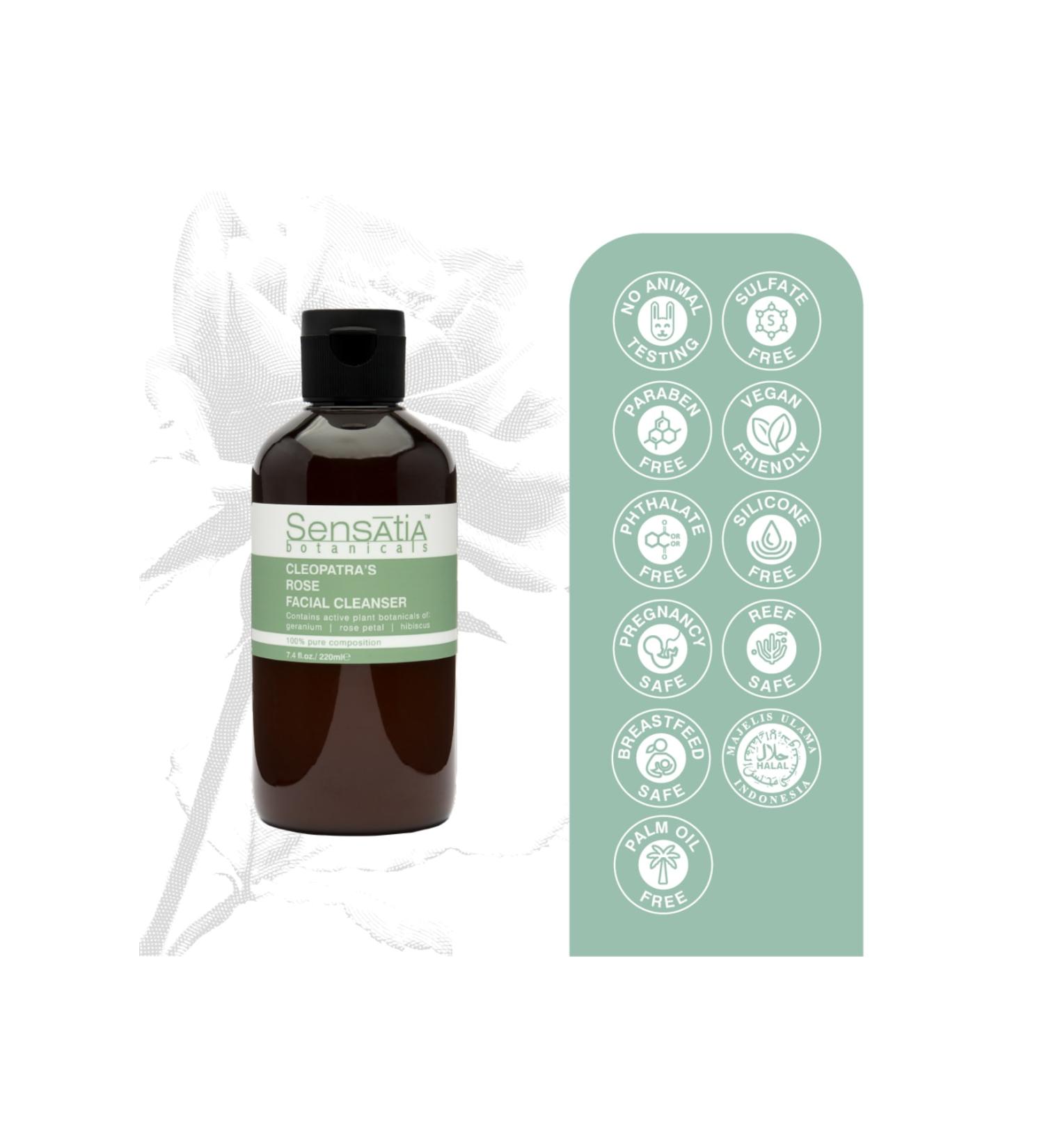 Sensatia Botanicals Cleopatra's Rose Skin Tone Balancing Facial Cleanser 220ml - Buy Online on GoSupps.com