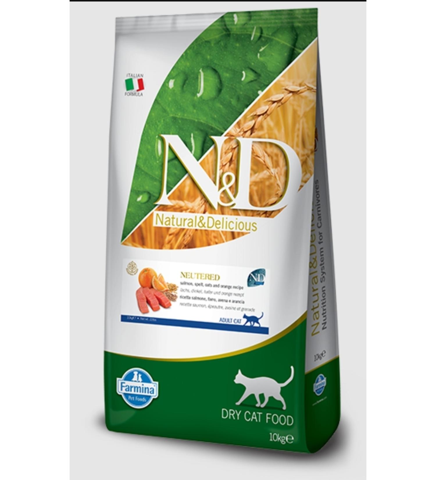 N & D Low Grain Salmon Sterilized Cat Food 10 kg