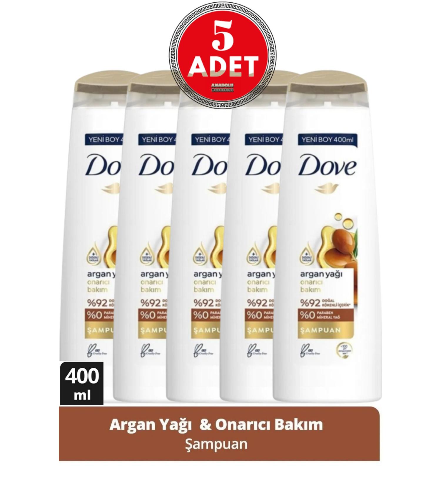 Dove Argan Oil Repair Care Hair Care Shampoo 400 Ml 5 Pieces - Buy Online on GoSupps.com