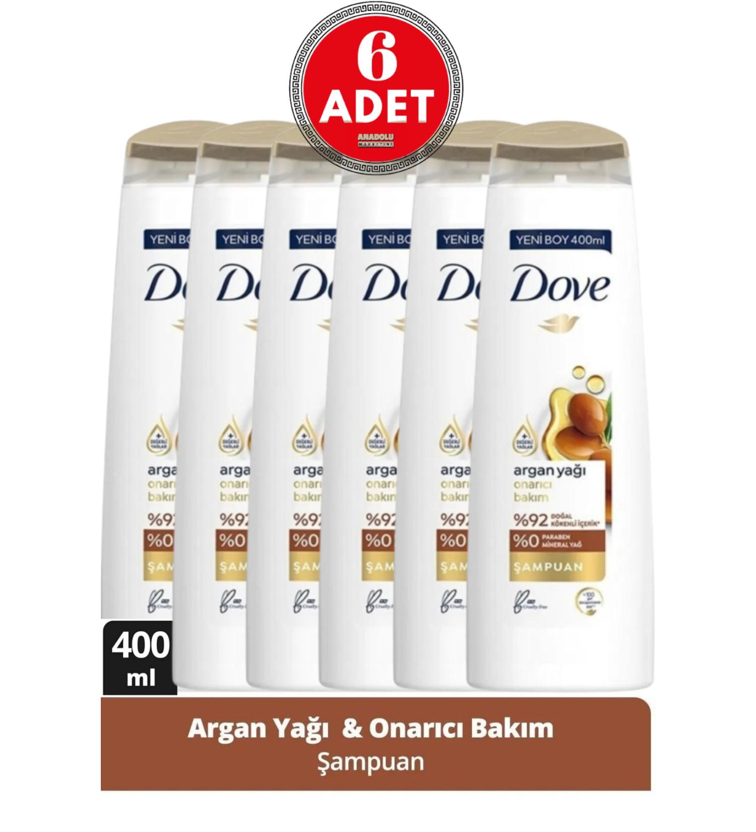 Dove Argan Oil Repair Care Hair Care Shampoo 400 Ml 6 Pieces - Buy Online on GoSupps.com