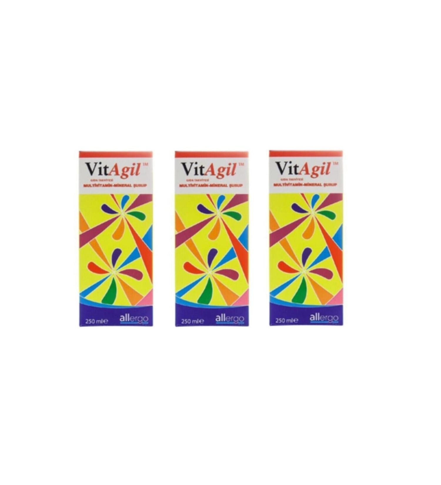 Allergo Vitagil Multivitamin Mineral Syrup 250ml-3 Pieces-