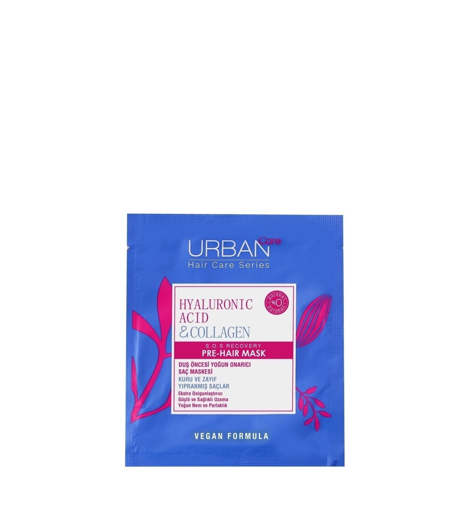 Urban Care Hyaluronic Acid & Collagen Pre-Shower Hair Care Mask for Dry and Lifeless Hair 50 Ml