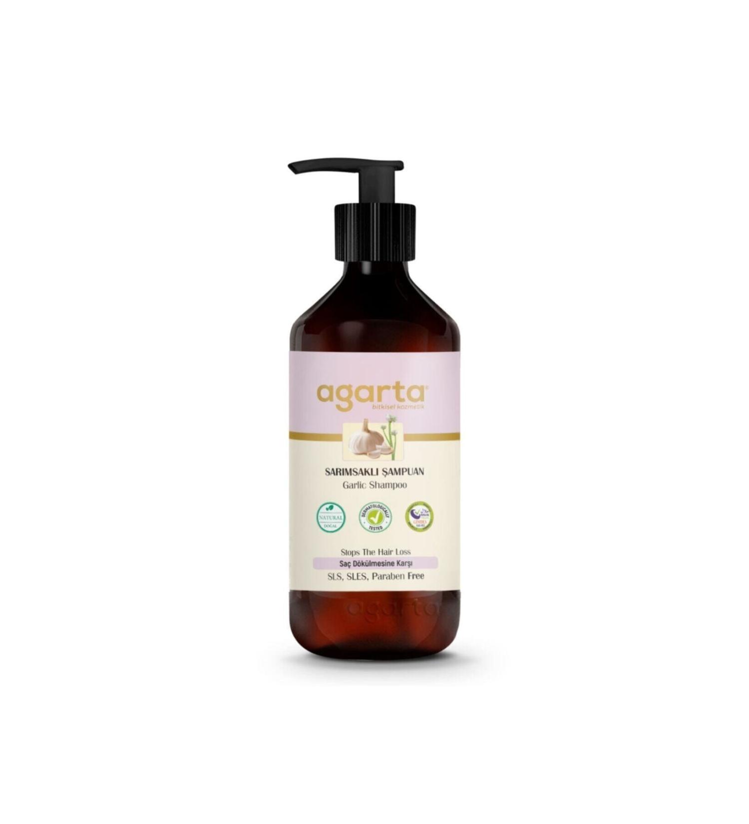 Agarta Natural Shampoo Garlic 400 ml 3 Pieces