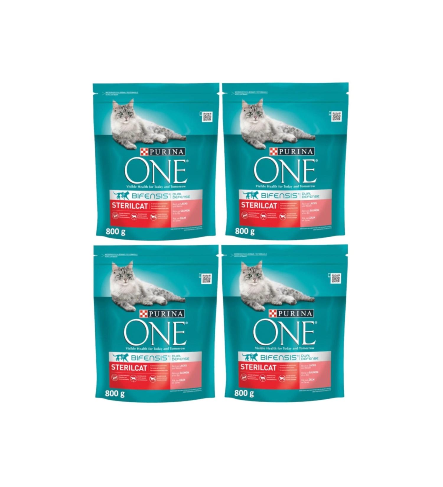 Purina Salmon Sterilized Adult Cat Food 4 X 800 G