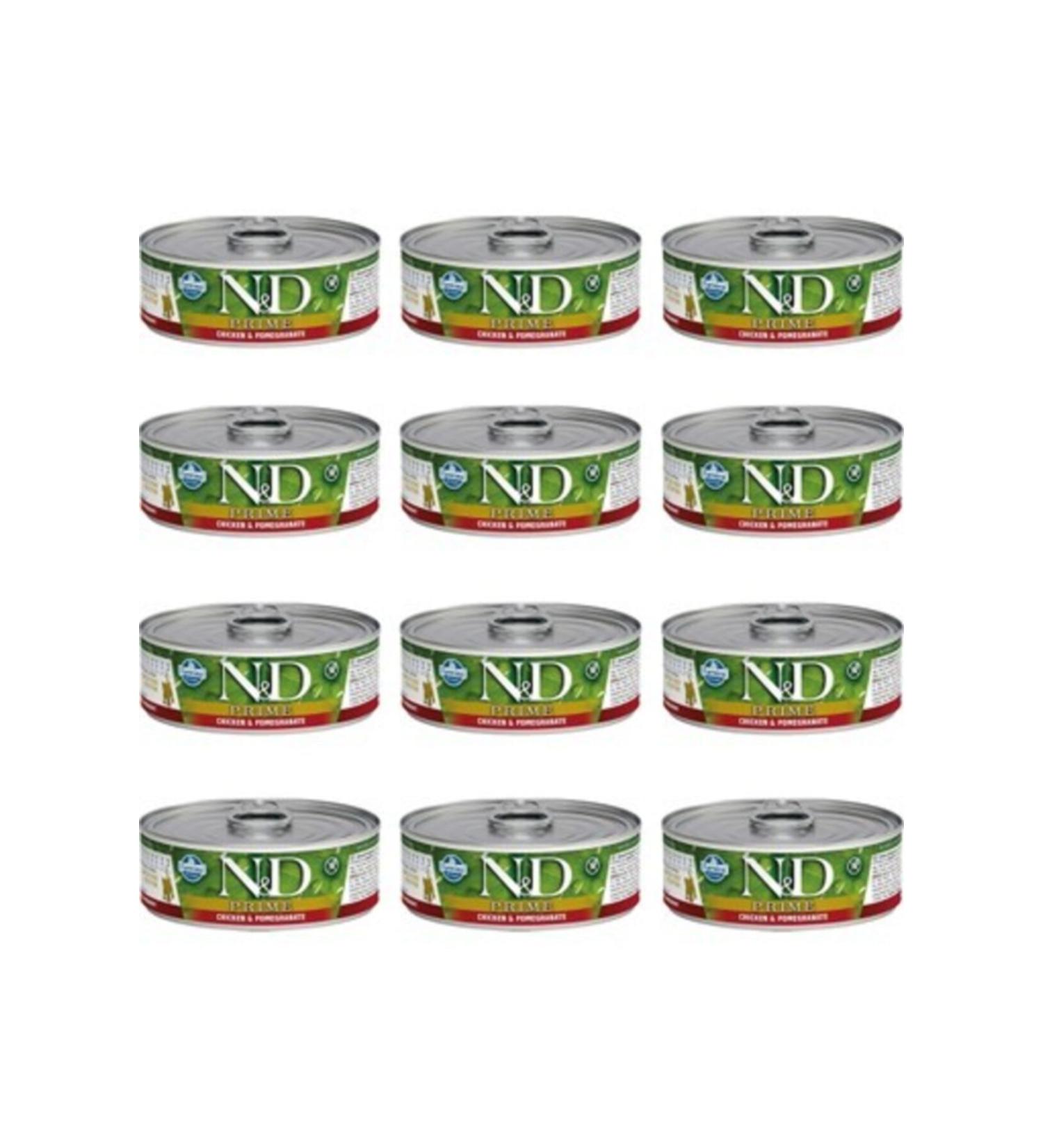 N & D Prime Chicken and Pomegranate Kitten Canned Food 80 Gr X 12 Pieces