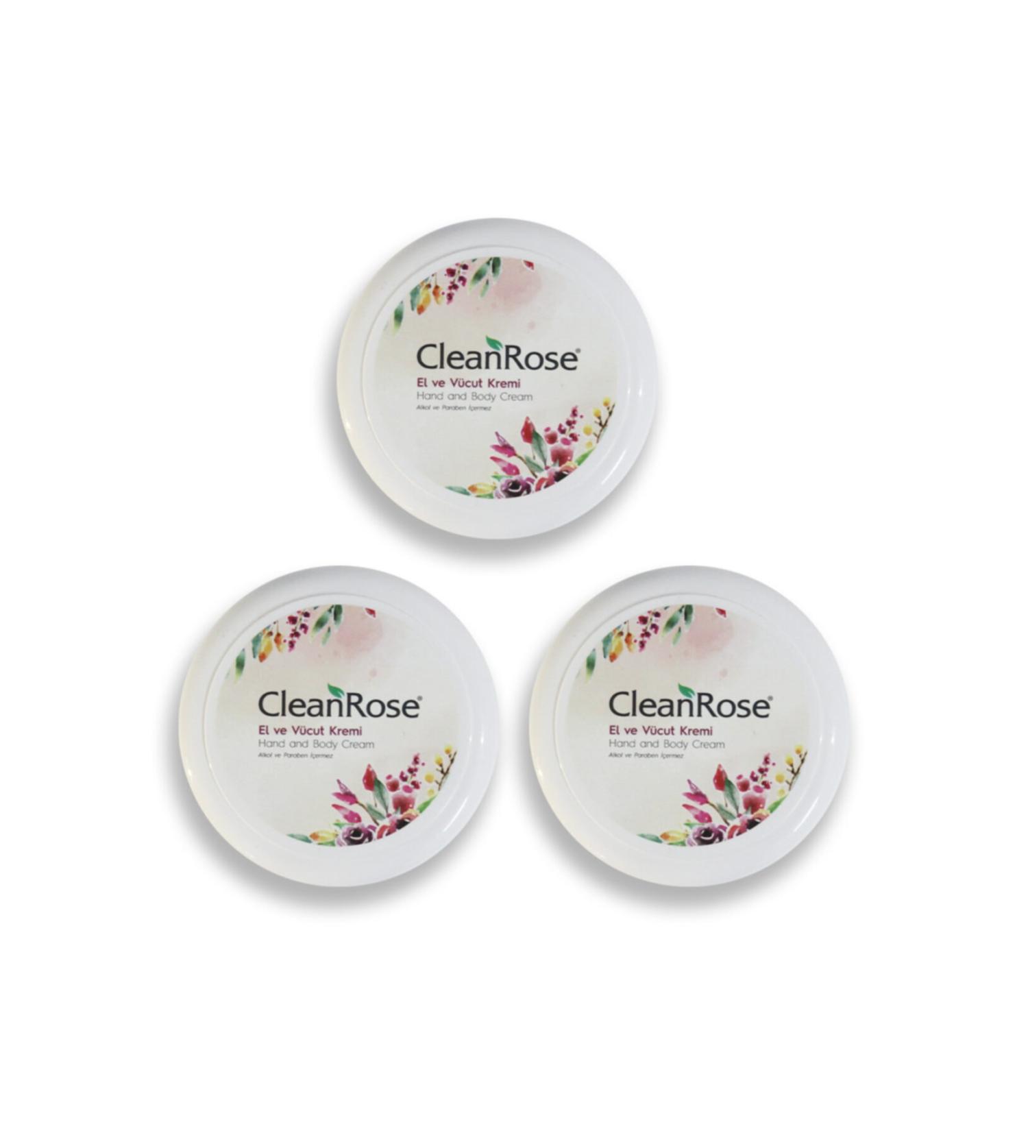 Clean Rose Cleanrose Hand and Body Cream 125ml X3 Pieces