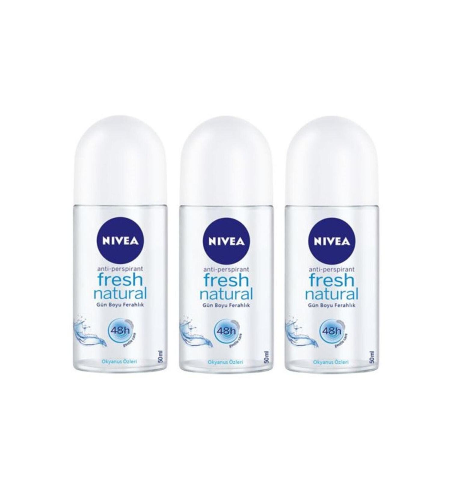 NIVEA Nivea Roll On Women 50 ml Fresh Natural 3 Pieces