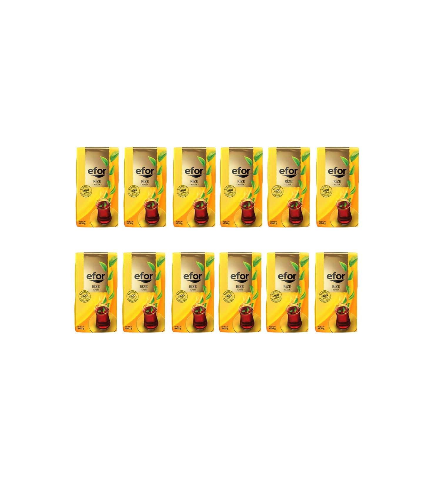 EFOR TEA Efor Rize Black Loose Tea 1.000 gr X 12 Pieces