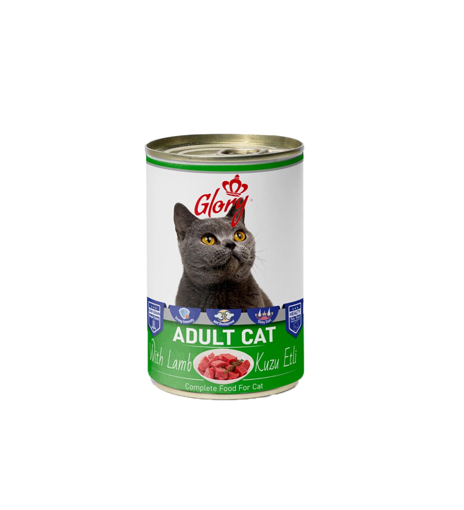 Glory Lamb Piece Adult Cat Canned Food 400 Gr 12 Liters