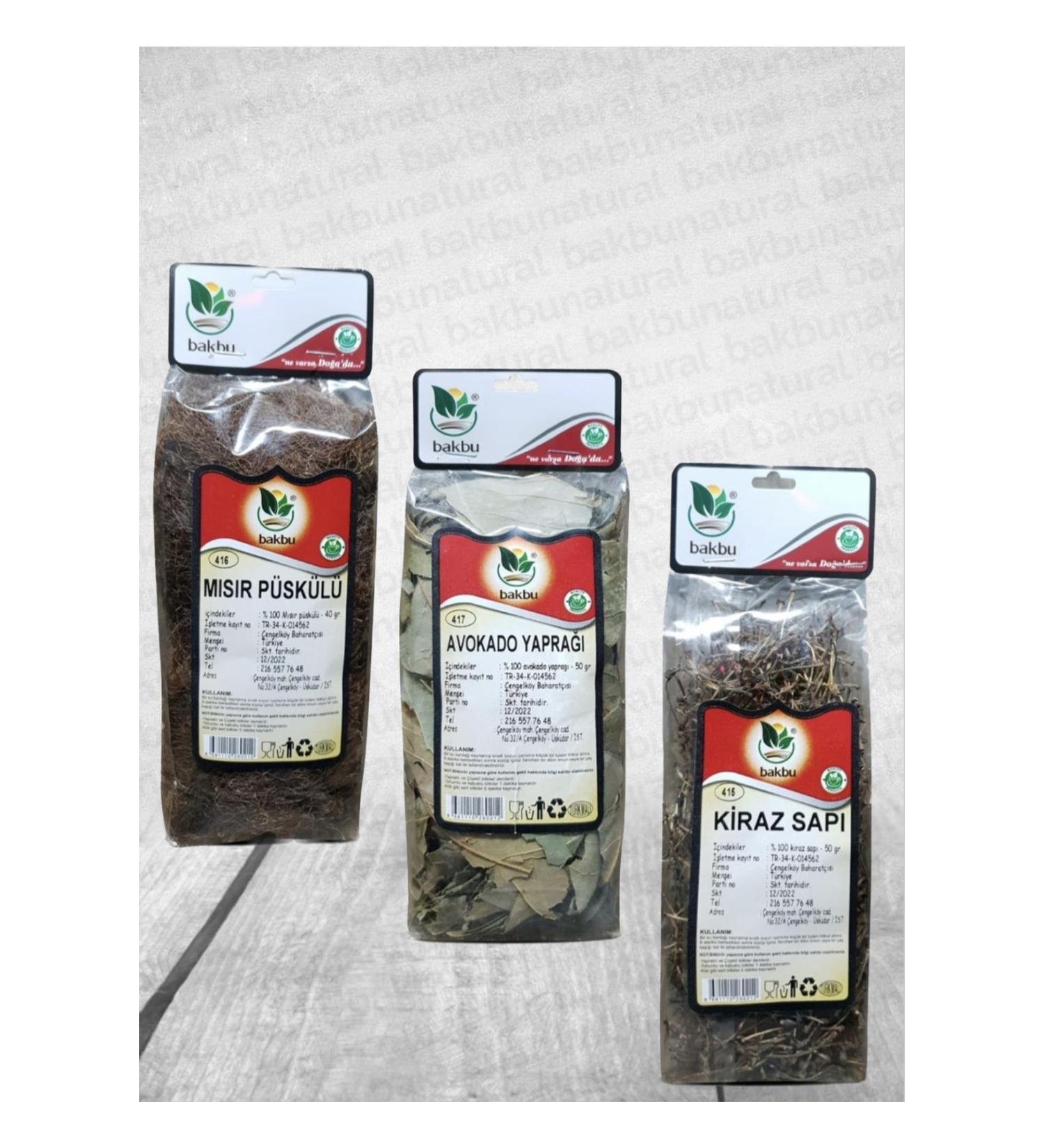 bakbunatural Edema Reliever Tea (Triple Detox Set Cherry Stalk Corn Tassel Avocado Leaf)