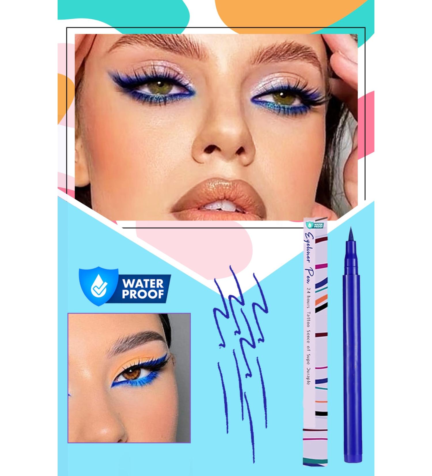 Xolo Blue Ultra Fine Tip Liquid Pencil Eyeliner Applyable Makeup Eye Waterproof - Buy Online on GoSupps.com