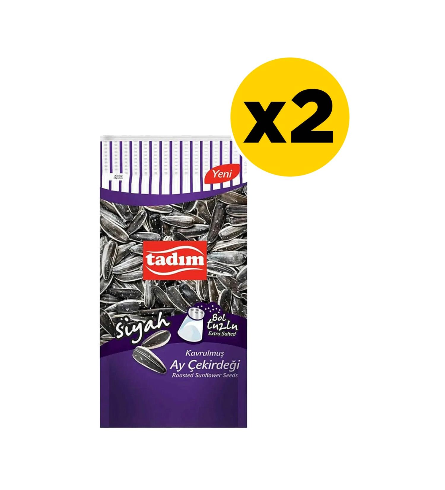 Tad m Sunflower Seeds 180 Gr Plenty of Salted Roasted Black X 2 Pieces
