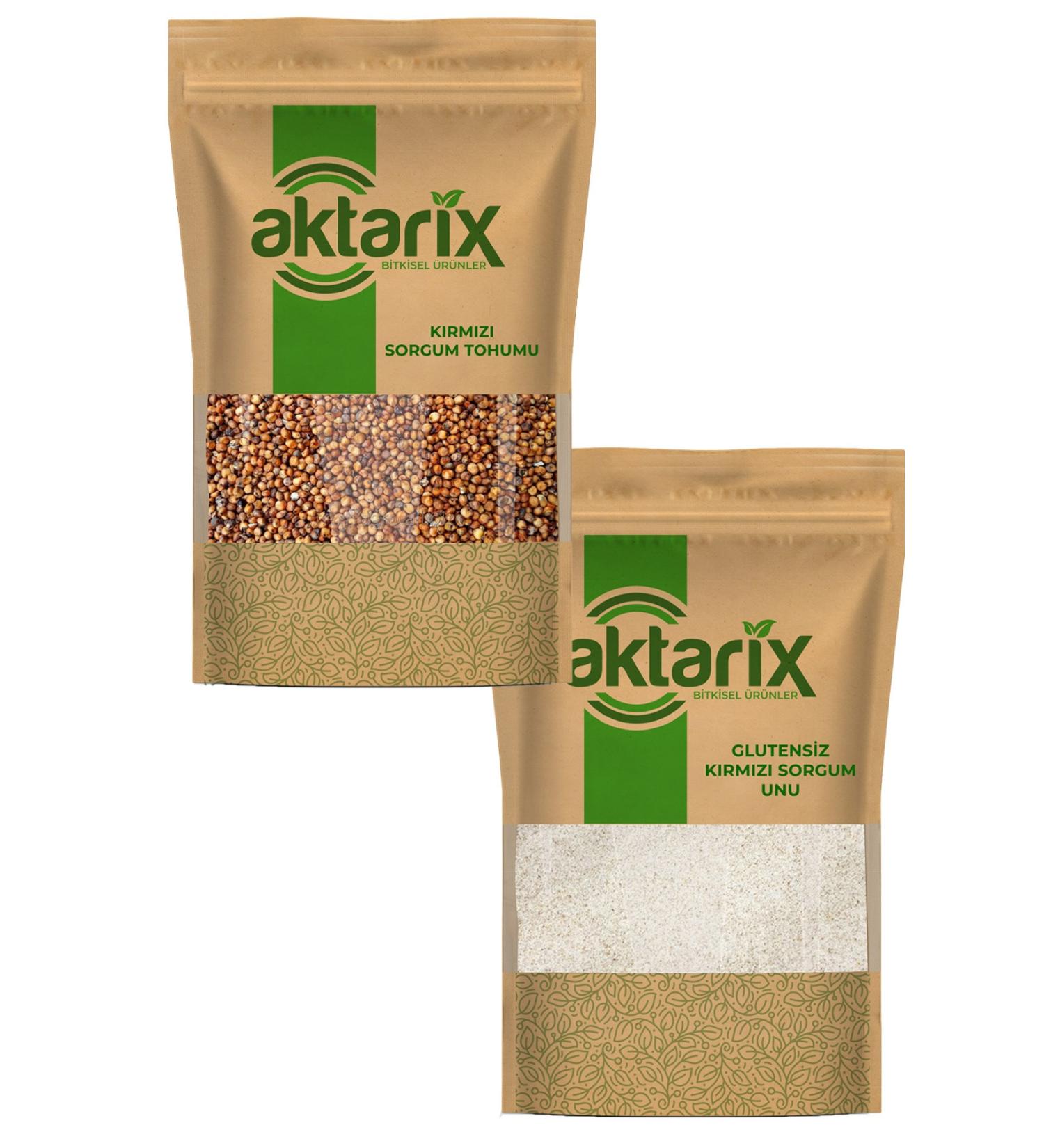 Aktarix Gluten Free Red Sorghum Set 2.50 Kg Red Sorghum Seed + 2.50 Kg Red Sorghum Flour