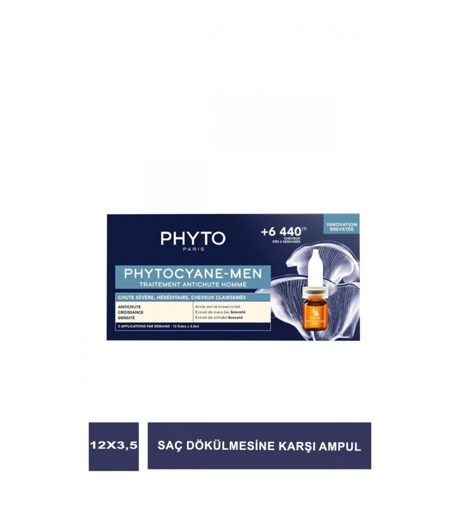 Phyto Cyane Men's Type Hair Loss Prevention 12 X 3.5 ml Ampoules
