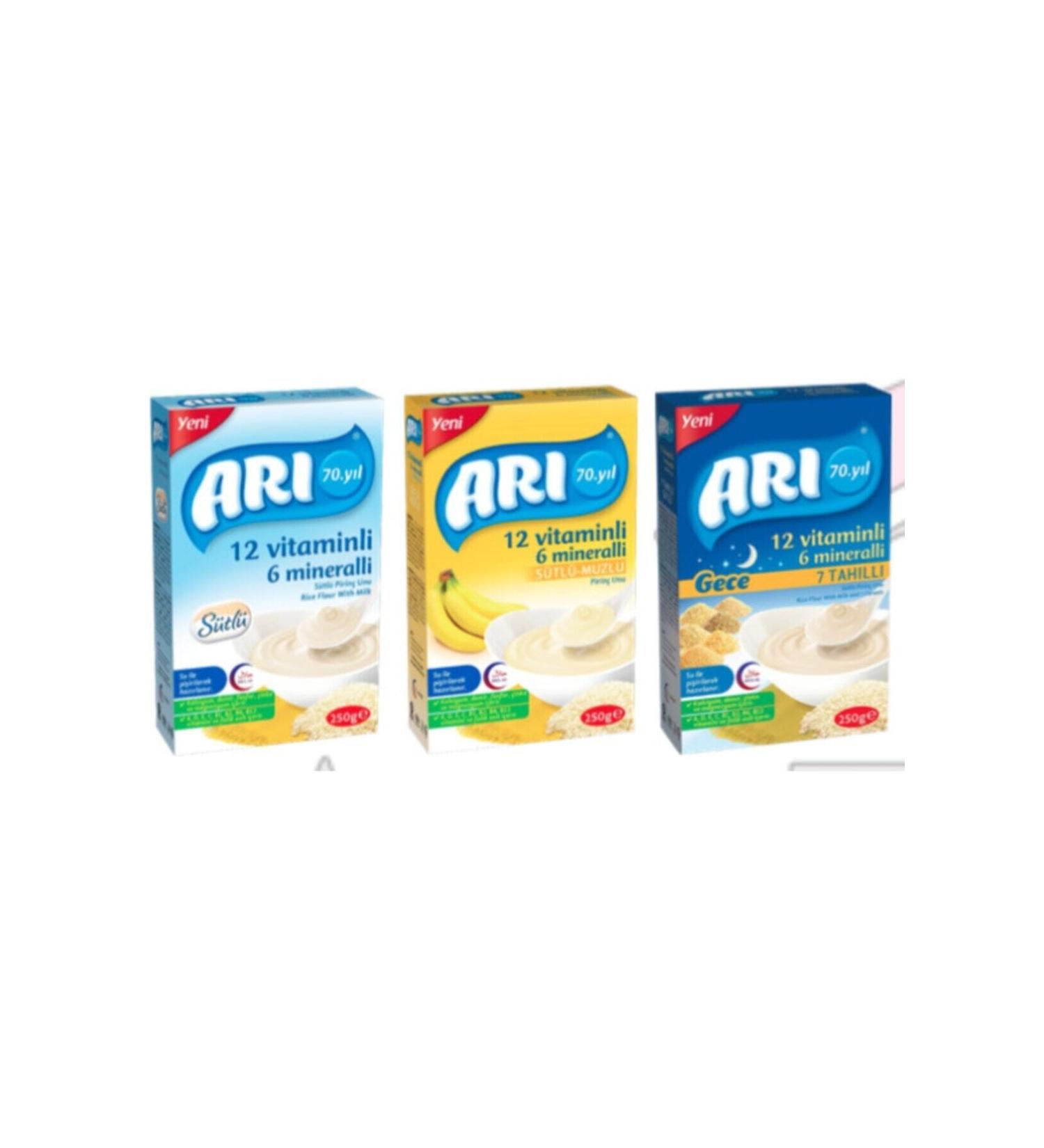 ARI Food Mixed Package 200 Gr - Milk + Milk-Banana + 7 Grain Night 3 Food