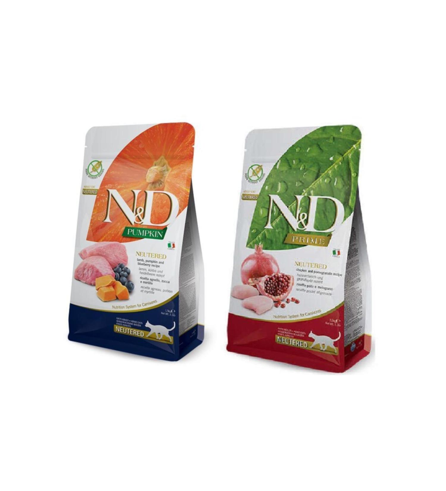 N & D Grain Free 1.5 kg X 2 Pieces (1-lamb+1-chicken)sterile Cat Food
