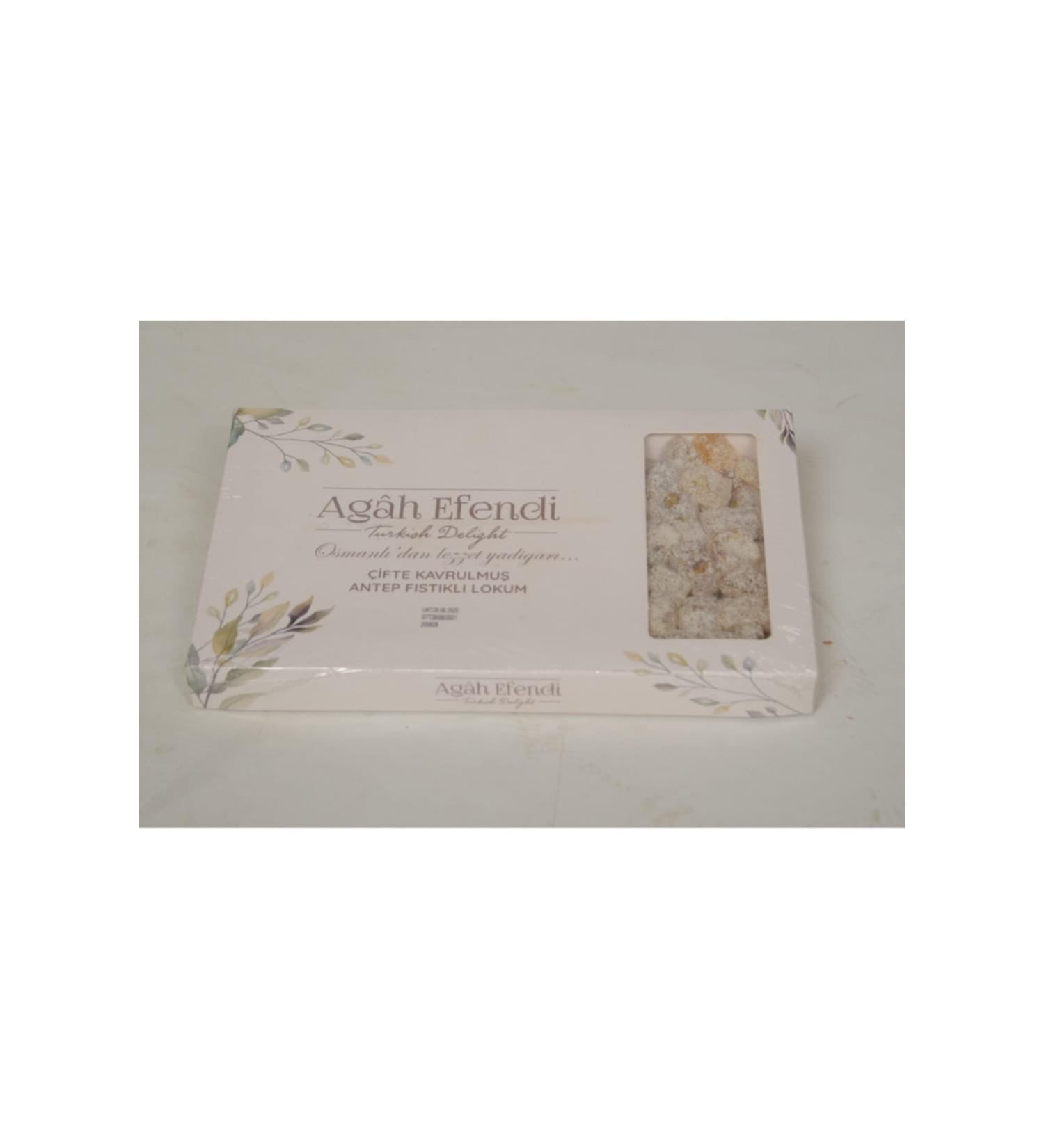 AGAH EFENDI Double Roasted Coconut Pistachio Turkish Delight 500 gr