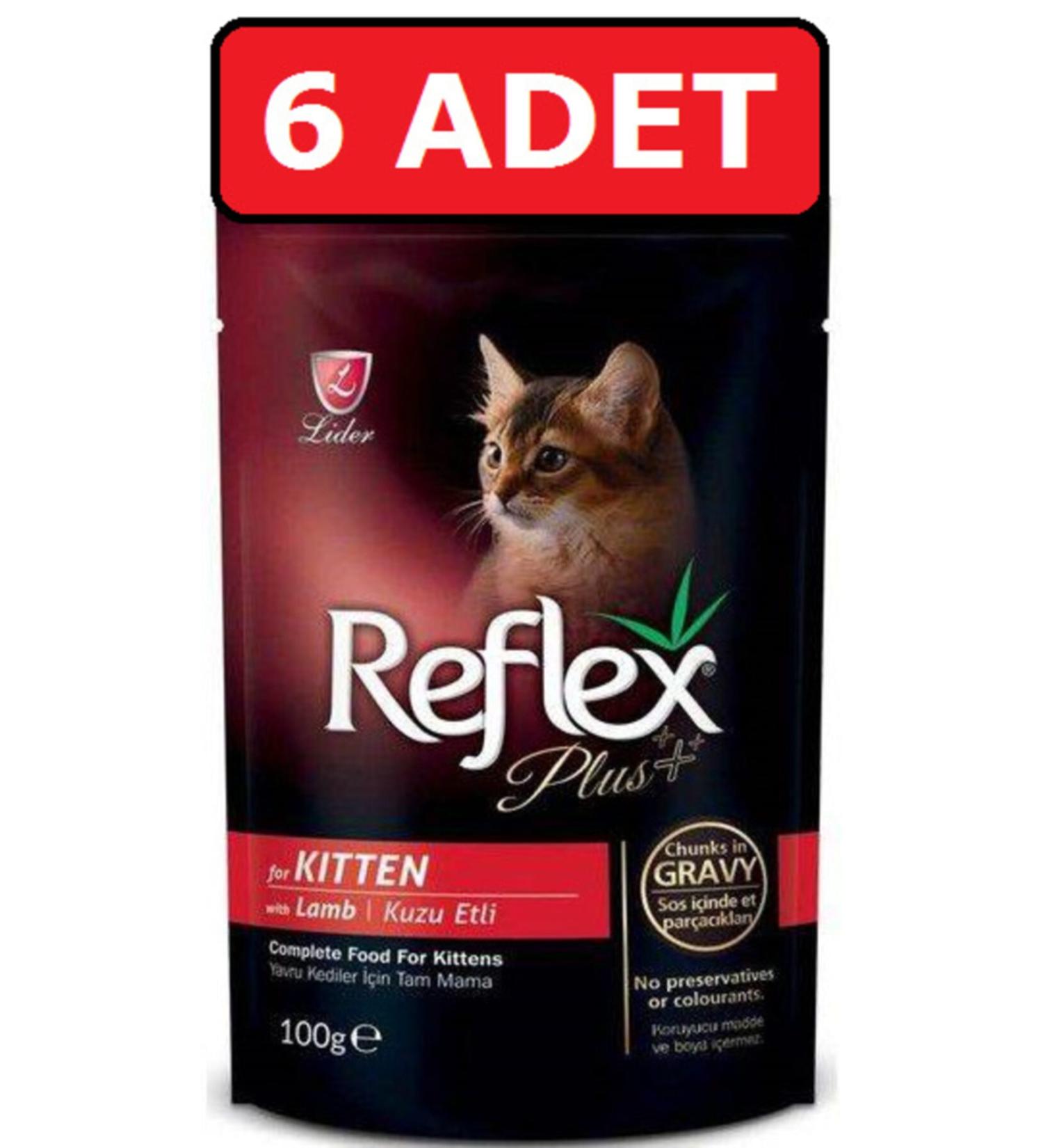 Reflex Lamb Meat Pounch Kitten Canned Cat Food 6 Pieces X 100 Gr Wet Food