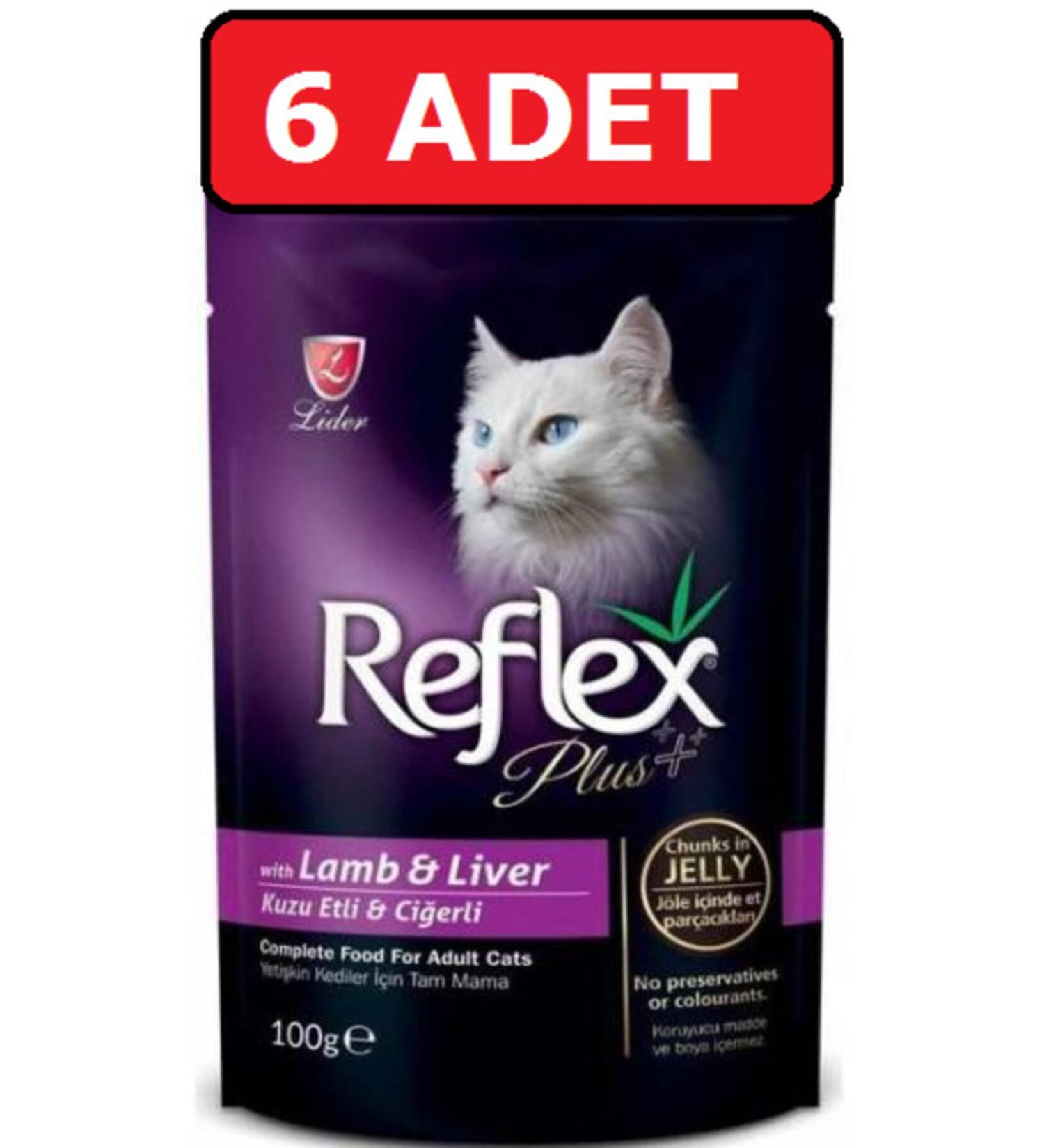 Reflex Lamb Liver Pounch Adult Cat Canned Food 6 Pieces X 100 Gr Wet Food