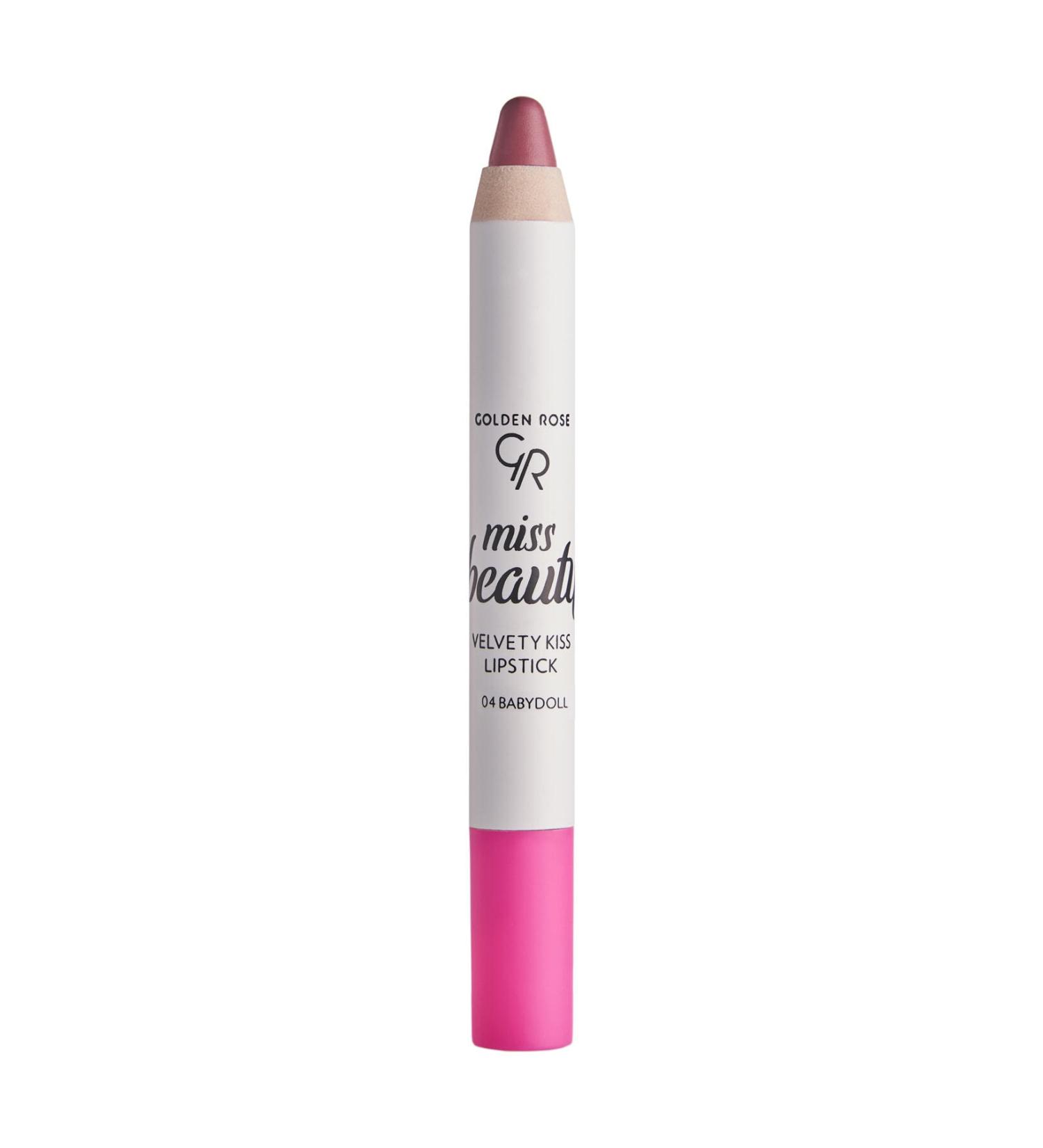 Golden Rose Miss Beauty Velvety Kiss Lipstick No:04 Babydoll - Matte Pencil Lipstick - Buy Online on GoSupps.com