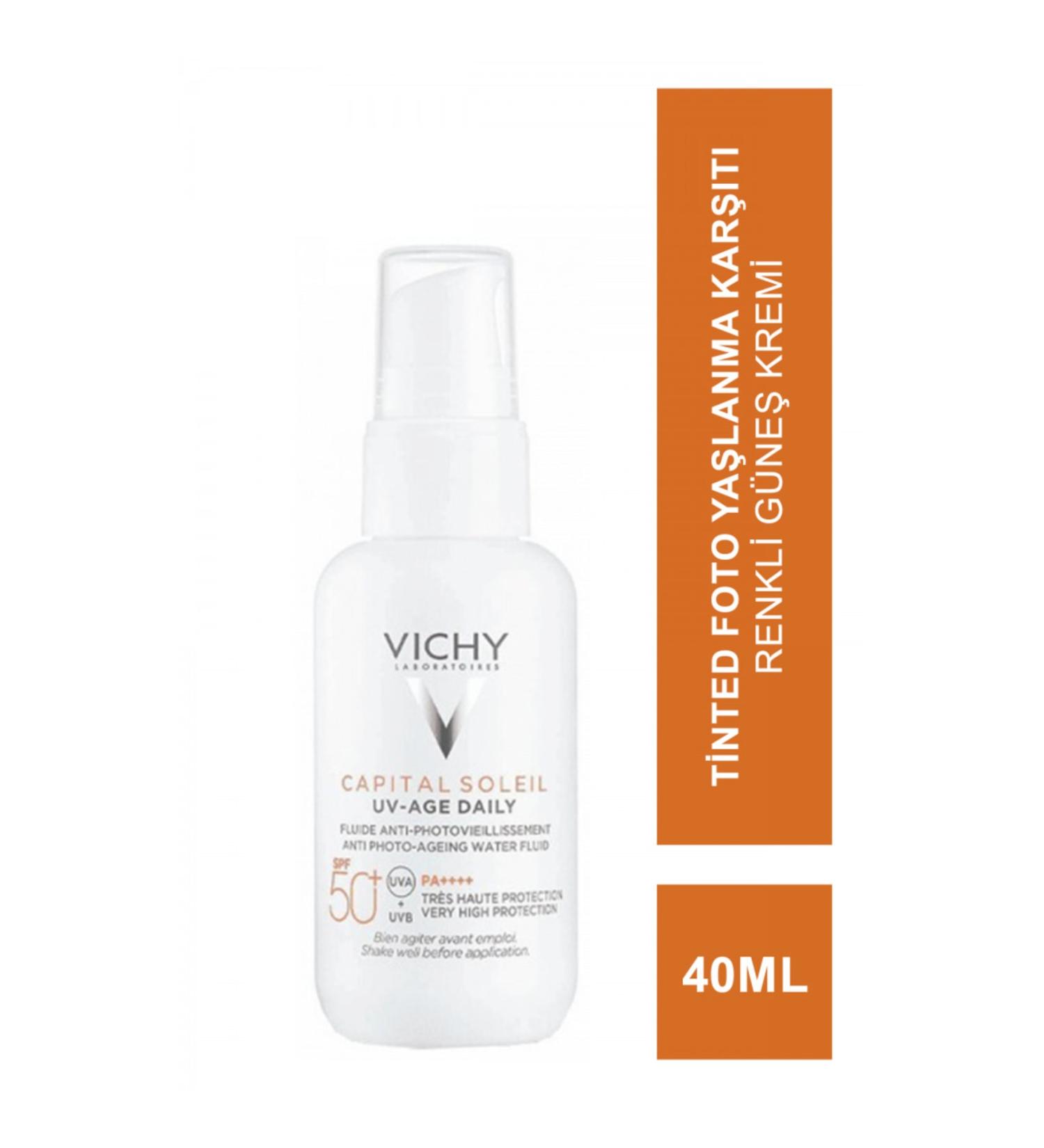 Vichy Capital Soleil Uv -age Daily-spf 50+ Tinted Photo Anti-Aging Tinted Sun Cream 40 Ml