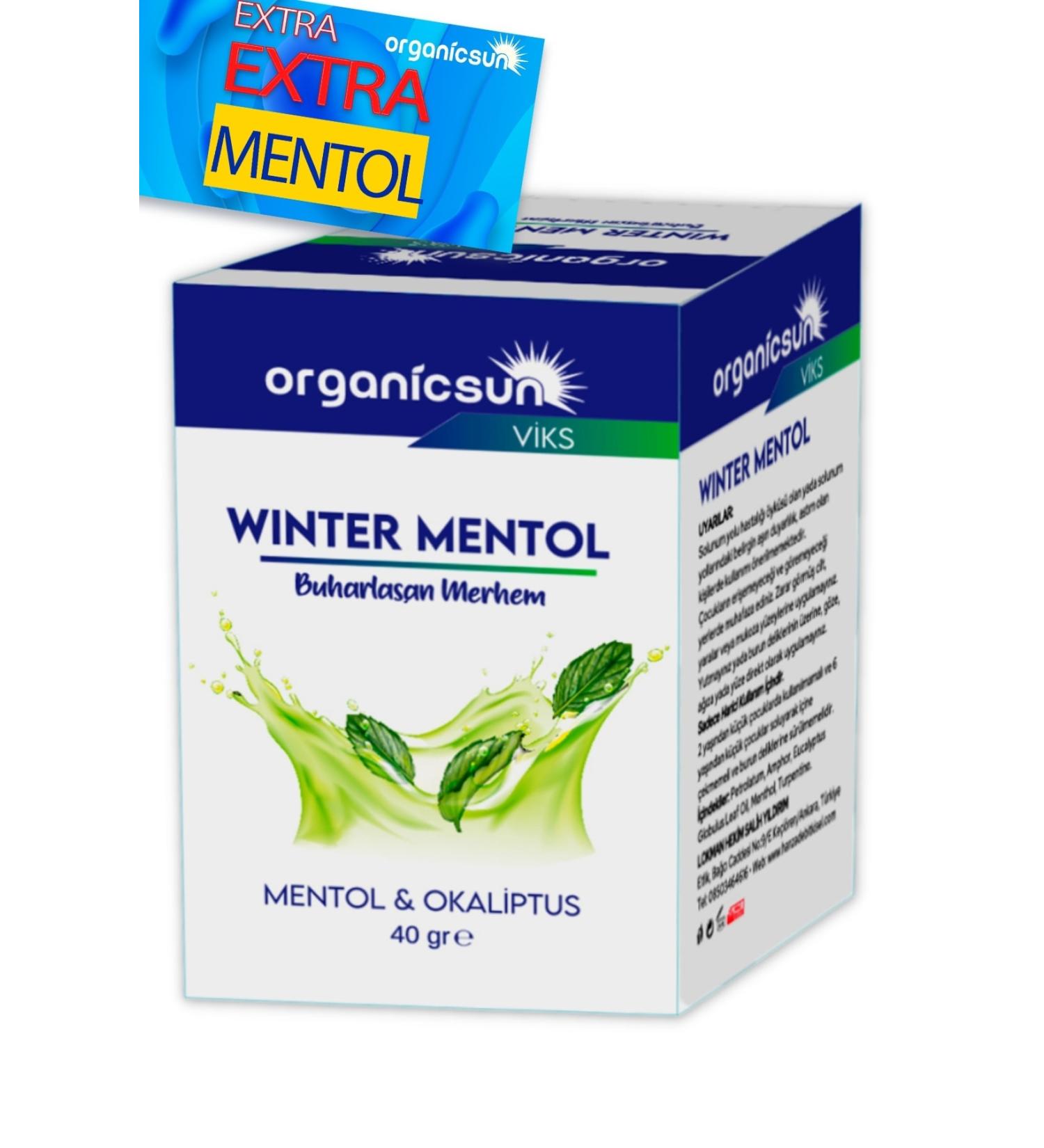 Organicsun Winter Menthol Evaporating Ointment Viks Vicks Vikis Menthol And Eucalyptus 40 Gr - Buy Online on GoSupps.com