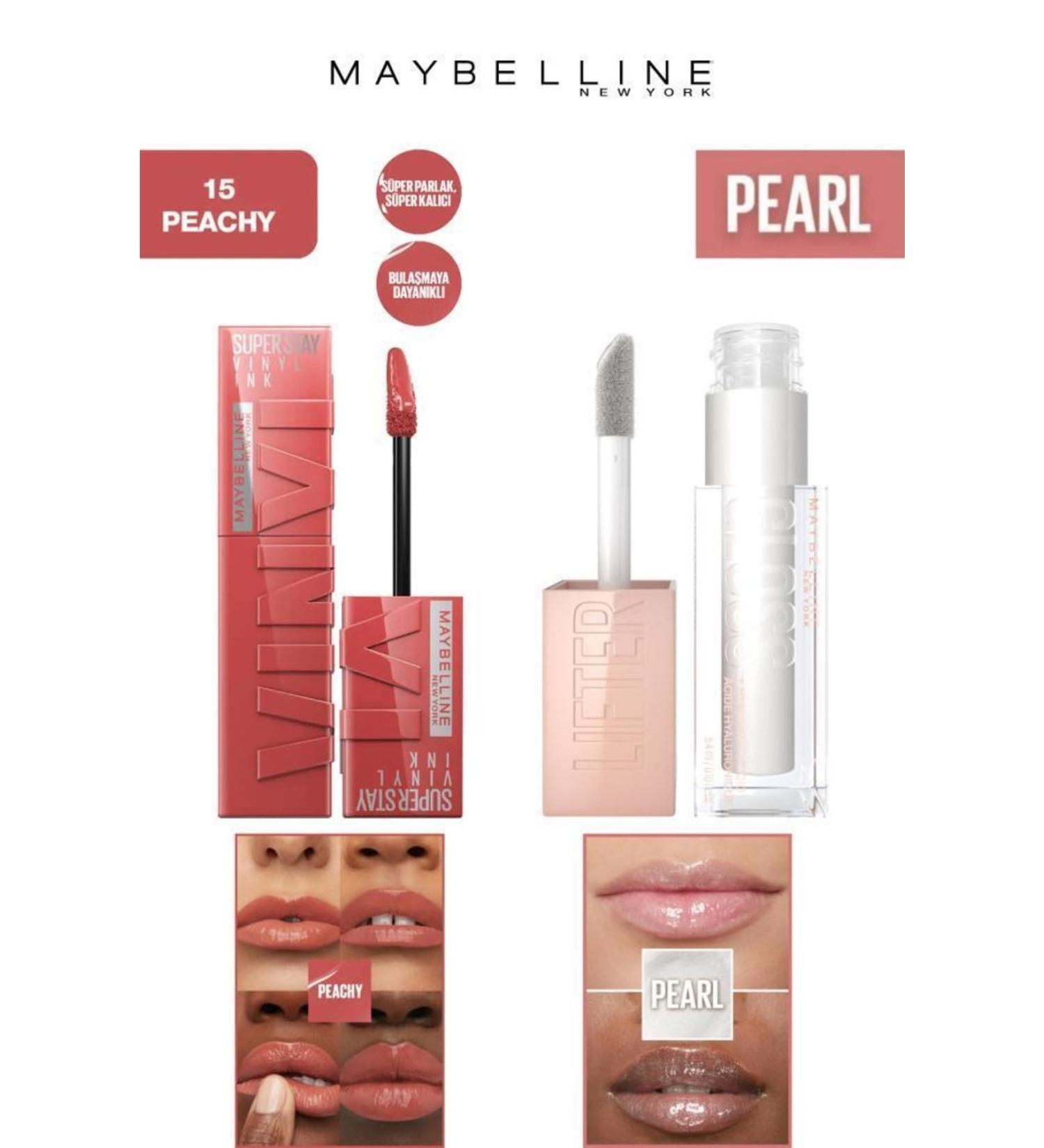 Maybelline New York Maybelline Lip Plumper Shine Lasting Shiny Lips Moisturizing Lip Gloss Set 15 P