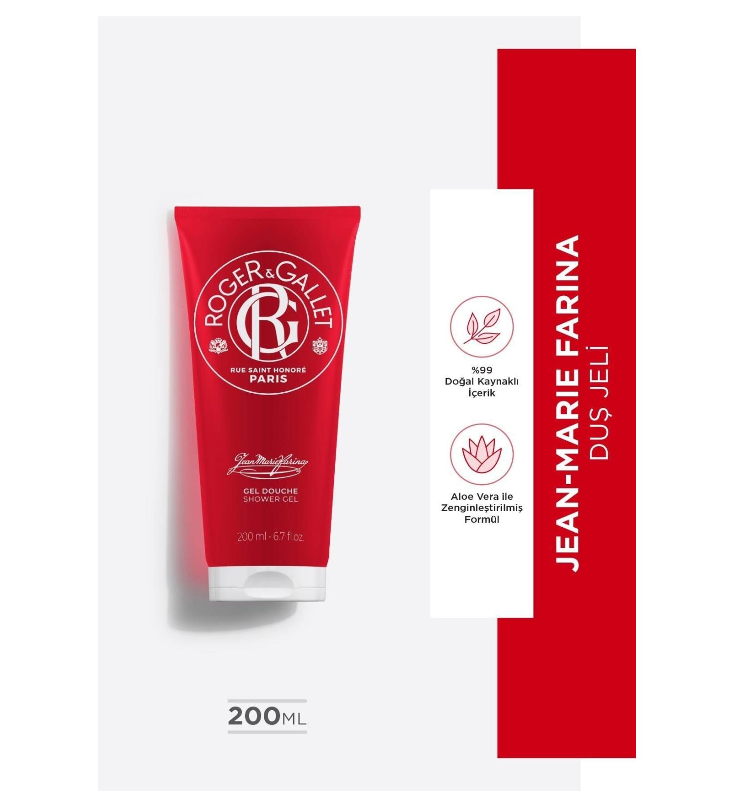 Roger&Gallet Jean-marie Farina Herbal Natural Revitalizing Rosemary and Aloe Vera Shower Gel 200ml - Buy Online on GoSupps.com