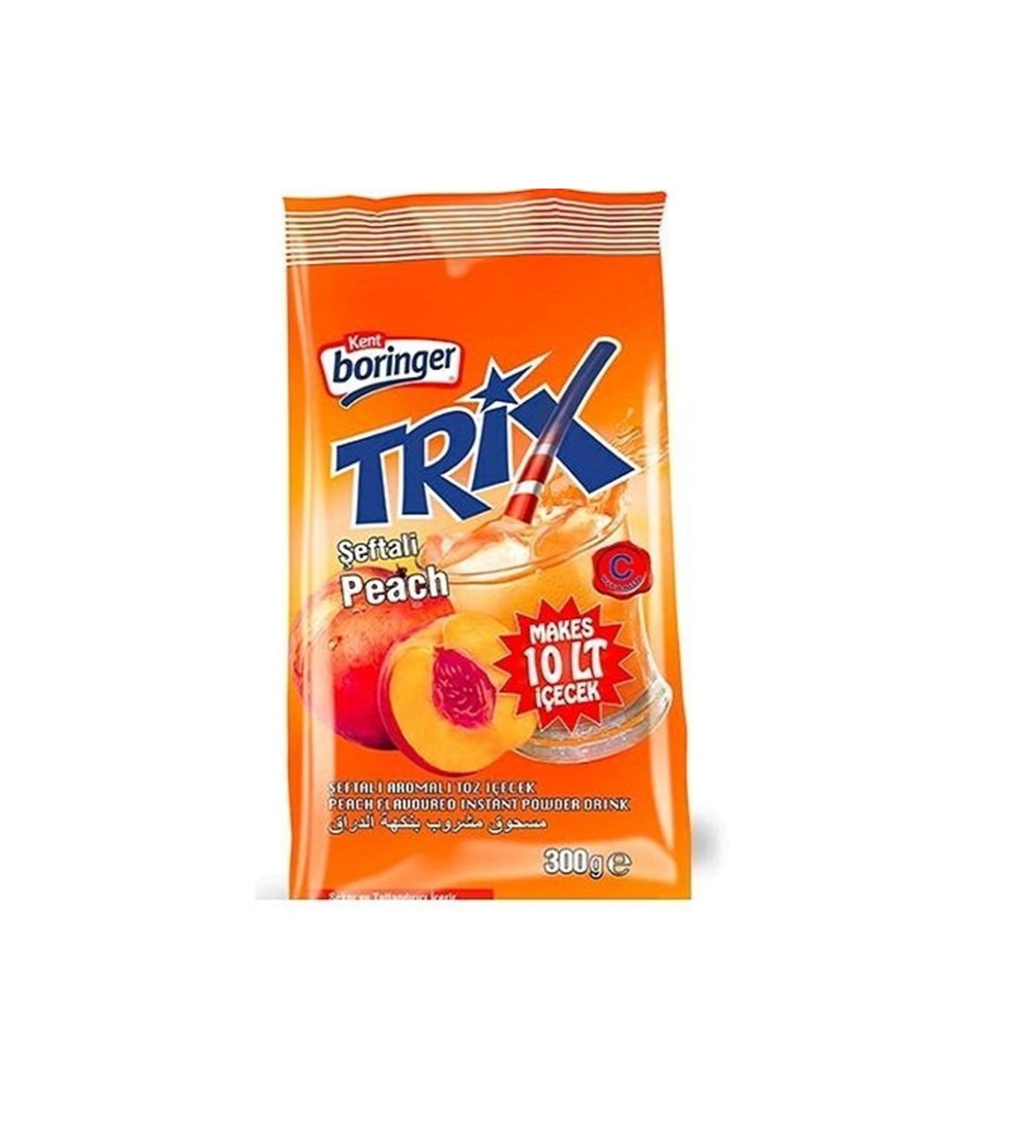 Kent Boringer Trix Peach Flavored Powder Drink 300 Gr * 12 Pieces
