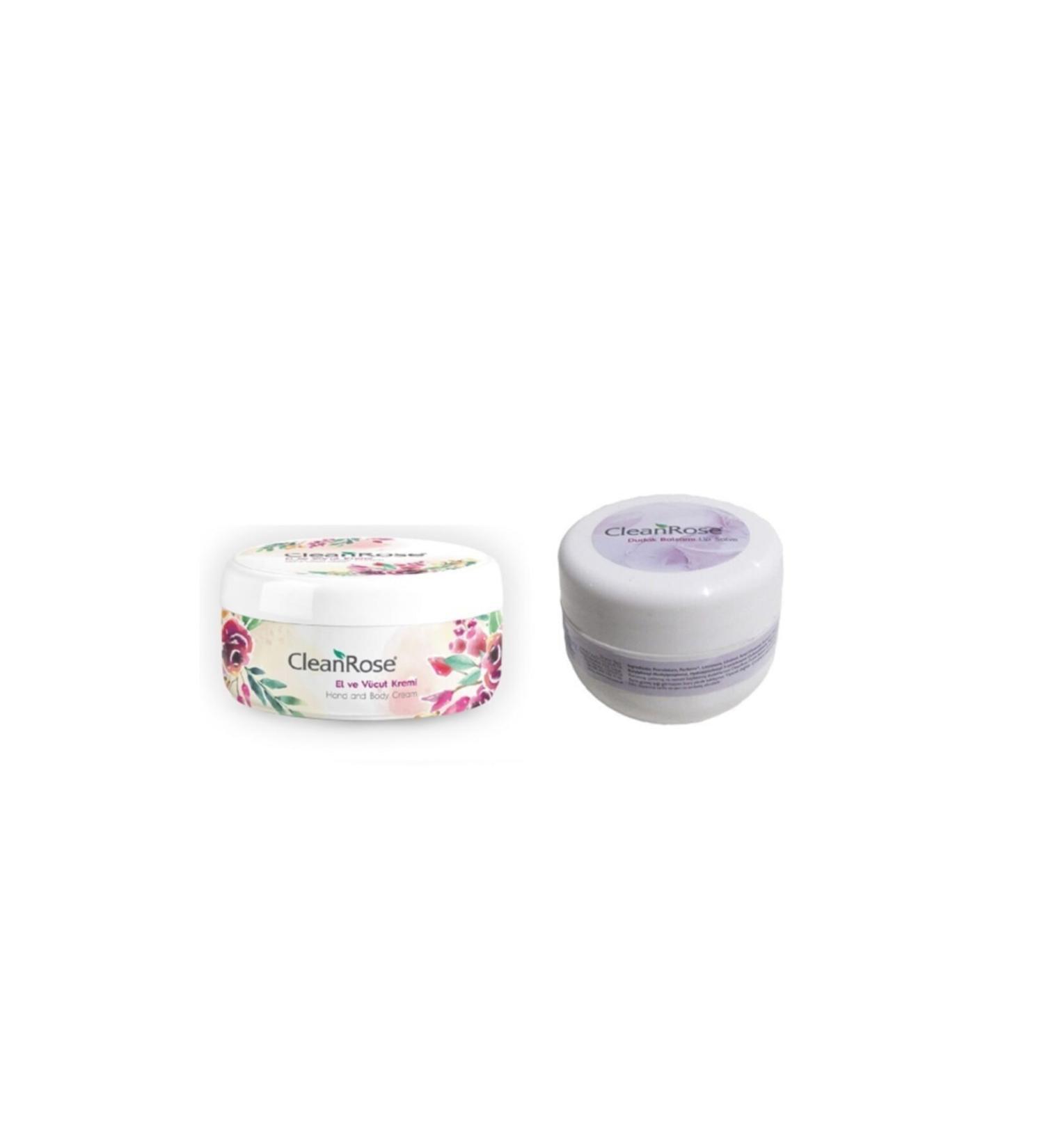 Clean Rose Unisex Hand and Body Cream 125 ml Lip Care Cream 25 ml