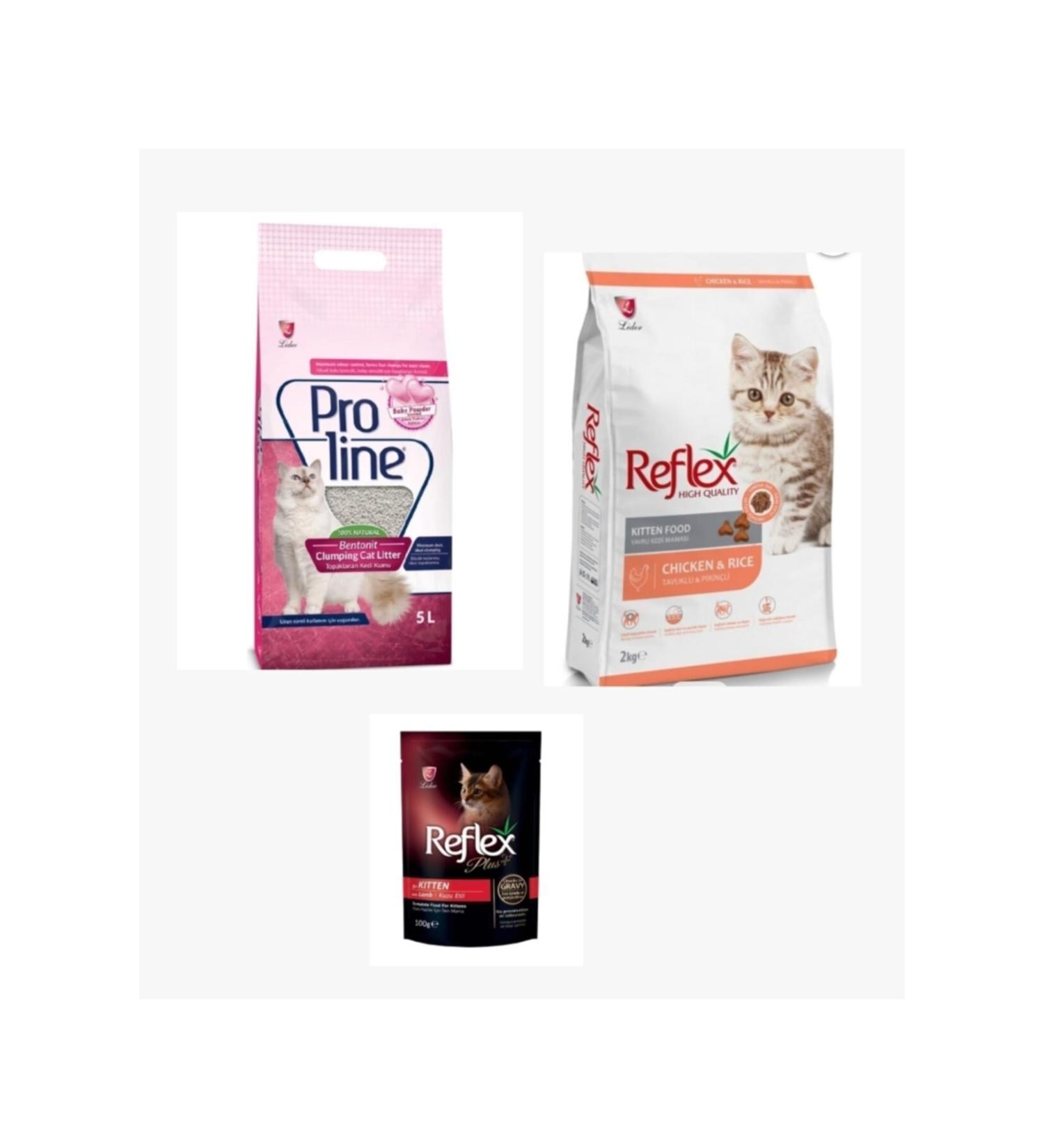 Reflex Reflex Kitten Cat Food 2 Kg Set-dry Food*sand*wet Food Set