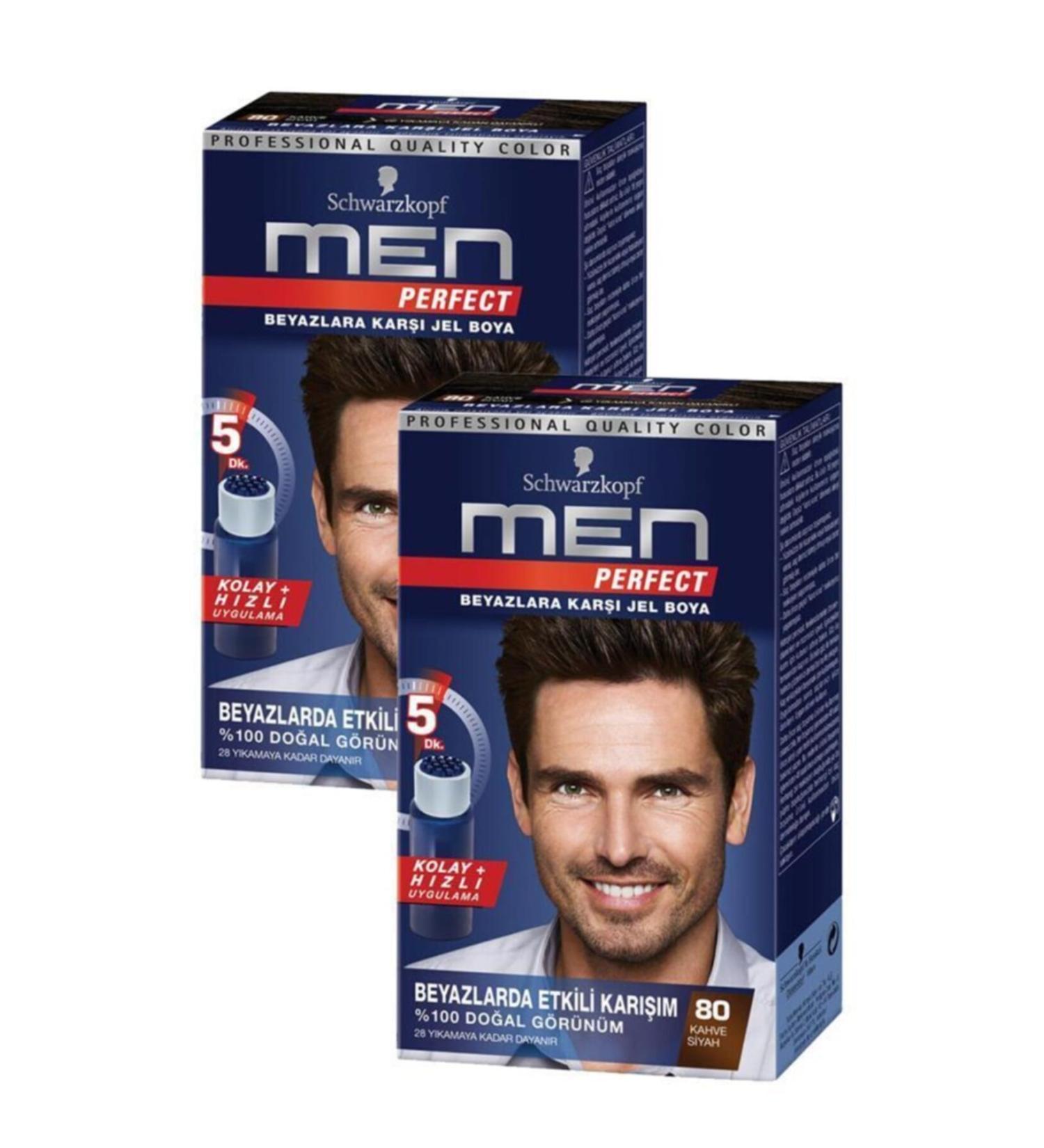 Schwarzkopf Men Perfect 80 Brown Hair Dye X2