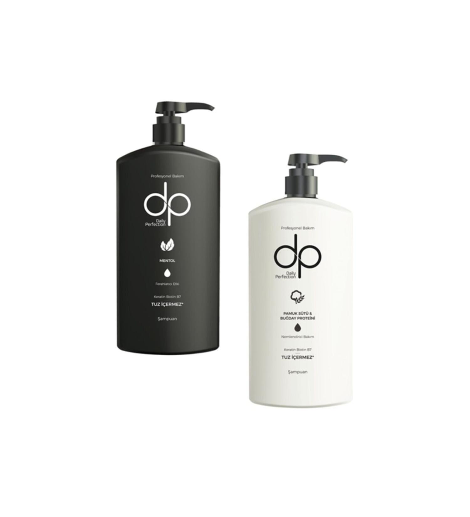 DP Menthol Refreshing 800 ml Cotton Milk and Wheat Protein 800 ml Shampoo