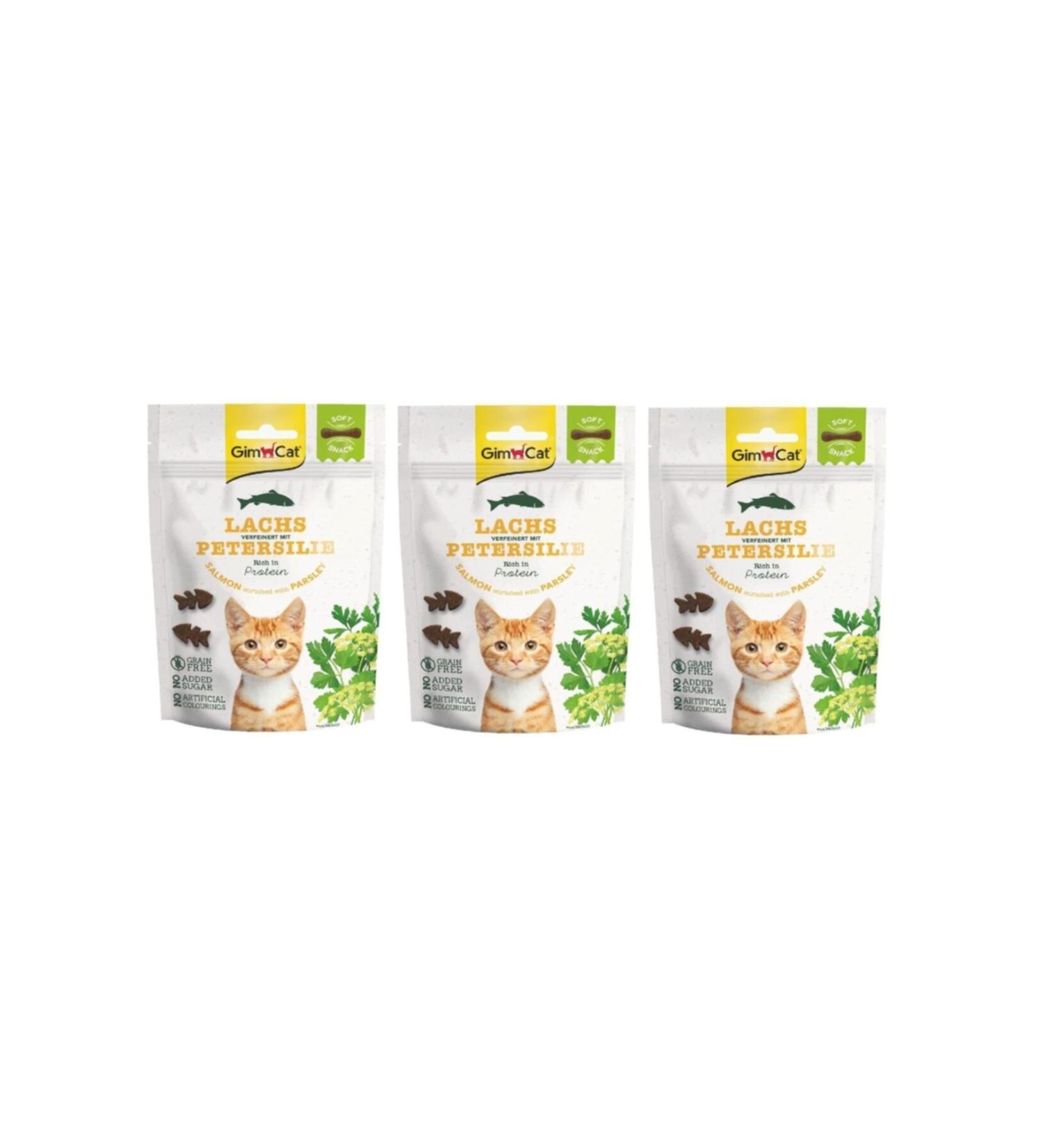 Gimcat Soft Snacks 3 Pieces Salmon & Parsley Grain Free Cat Treats 60gr