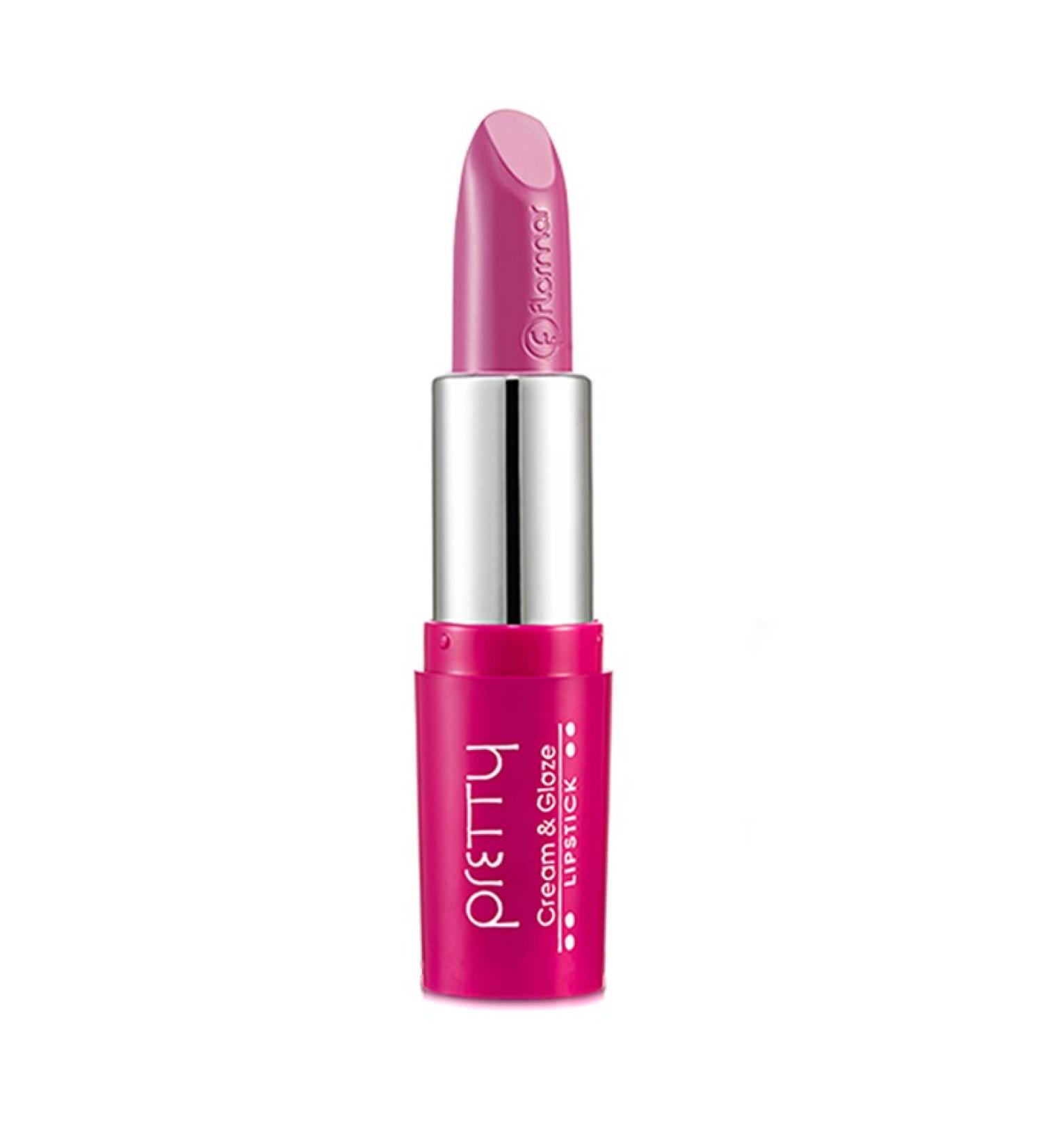 Flormar Shiny Lipstick - Pretty Cream & Glaze Lipstick P315 Cold Pink 8690604139842