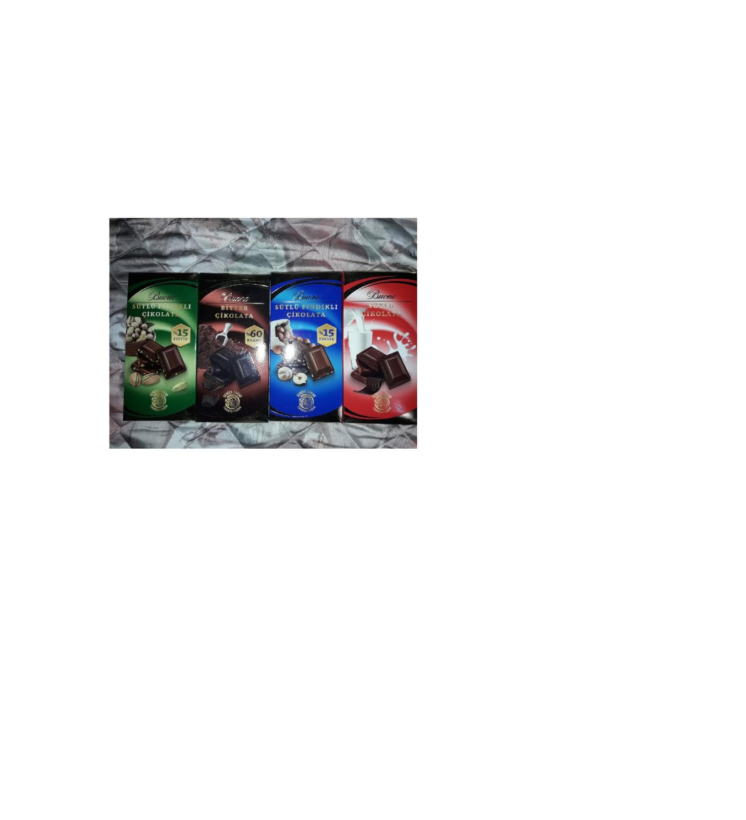 Buono Bitter - Milky - Milky Hazelnut - Milky Hazelnut 4 Piece Set 80 Gr*4