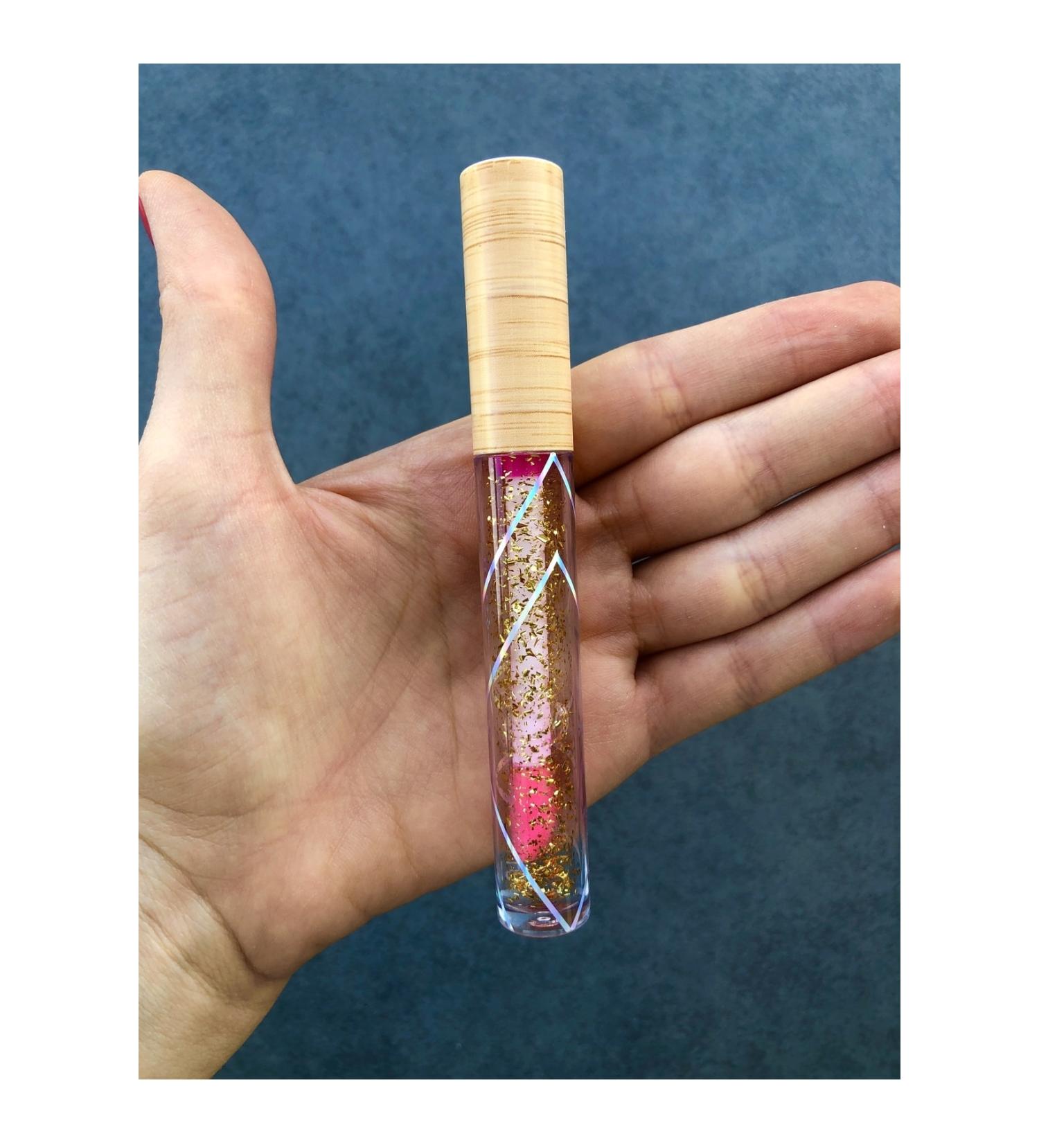 Zetmoda Gold Color Glitter Particle Lip Gloss Lip Oil Shiny