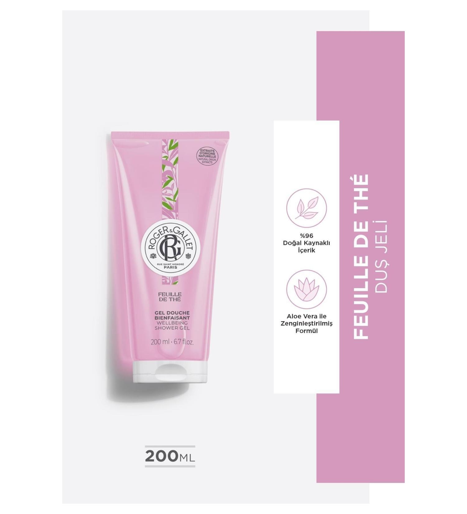 Roger&Gallet Feuille De The Lemon Ceylon Black Tea Refreshing Herbal Moisturizing Shower Gel 200ml