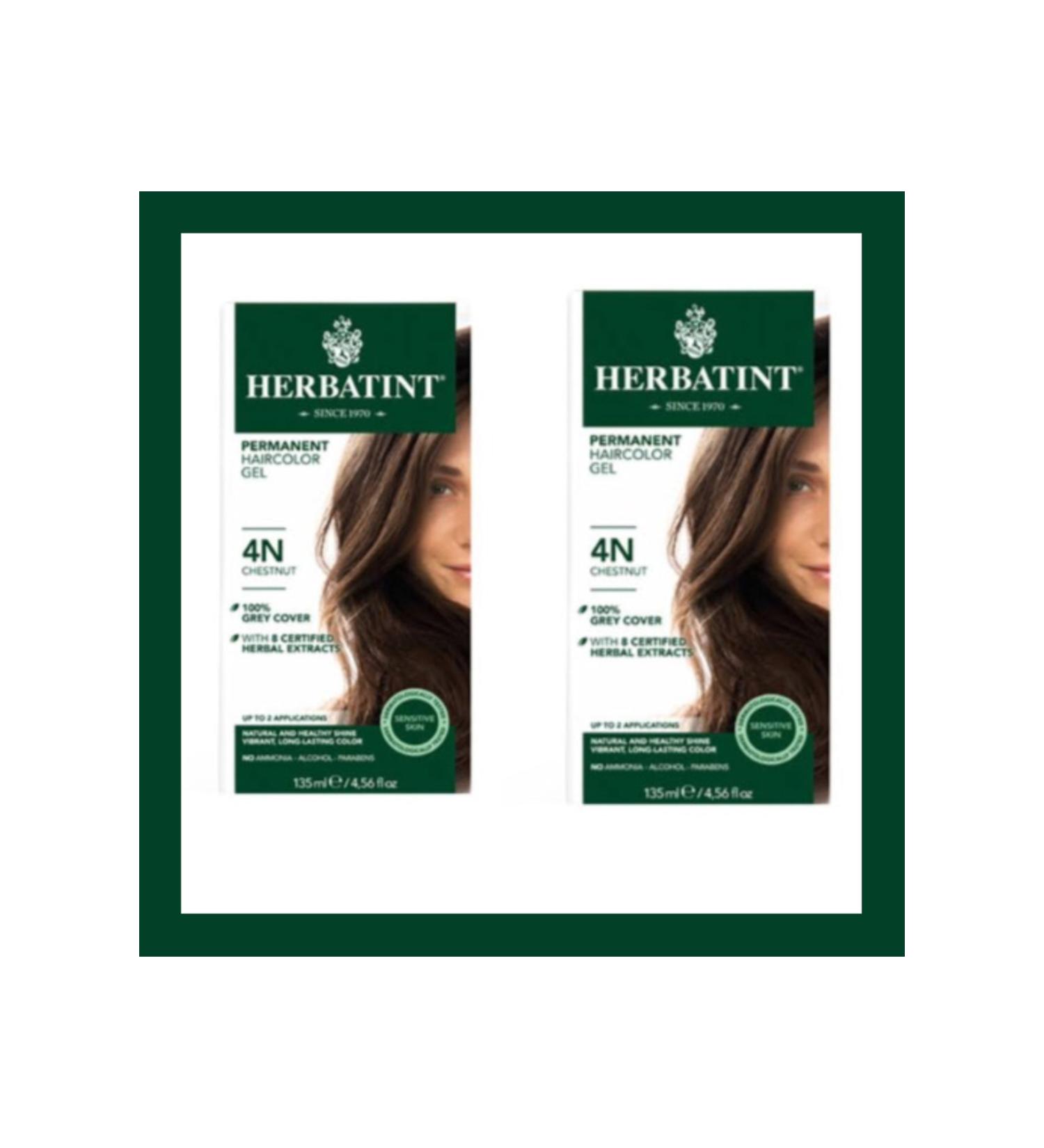 Herbatint 4n Chatain Chestnut Hair Dye 150ml. 2 pieces