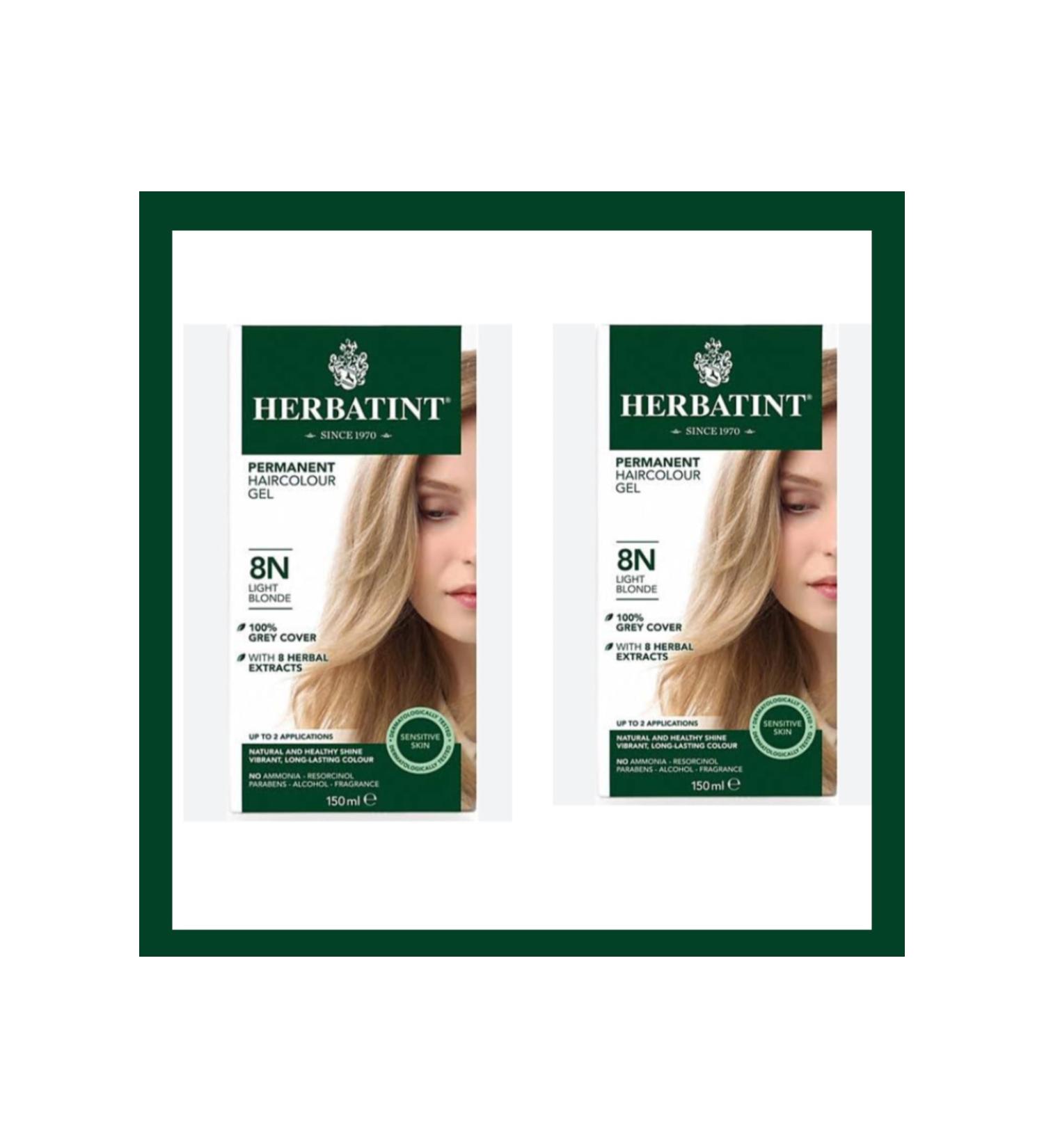 Herbatint 8n Blond Clair Light Blonde Hair Dye 150ml.x2 Li