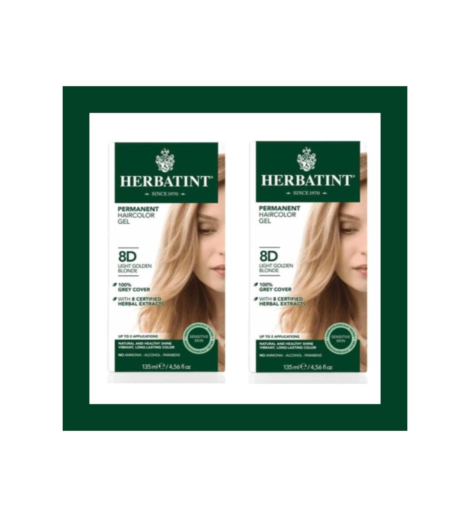 Herbatint 8d Blond Clair Dore Light Golden Blonde Hair Dye 150ml.x2 Li