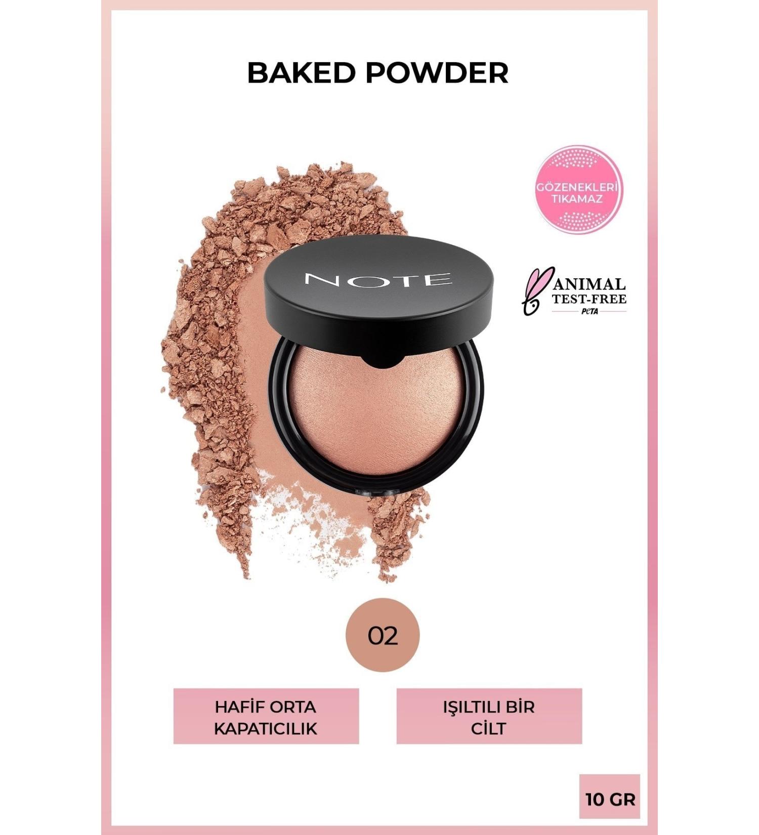 Note Cosmetics Baked Powder Shimmer Highlighter 02 Honey Warm