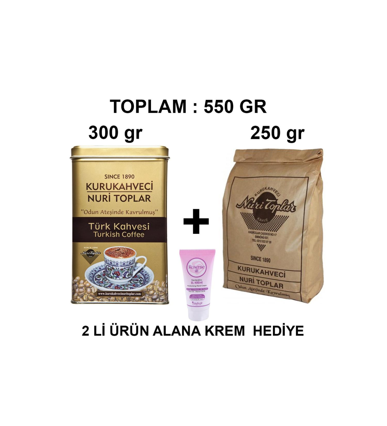 Kurukahveci Nuri Toplar Nuri Toplar Kurukahveci Turkish Coffee 300 Gr. Tin - 250 Gr Pouch 2-pack