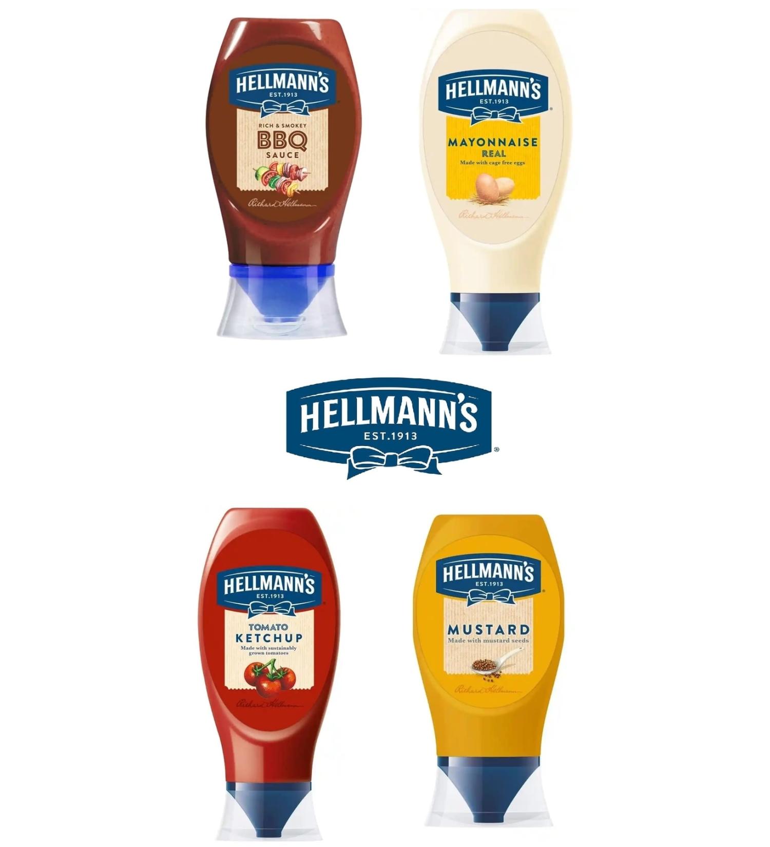 Hellmann's 4-Piece Sauce Pack (Ketchup - Mayonnaise - Barbecue Sauce - Mustard)